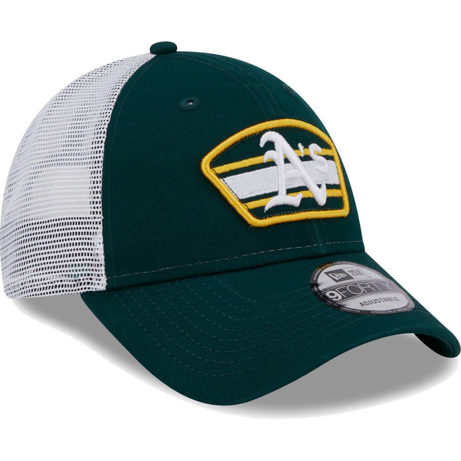 New Era /White Oakland Athletics Logo Patch 9FORTY Trucker Snapback Hat                                                          - view number 3