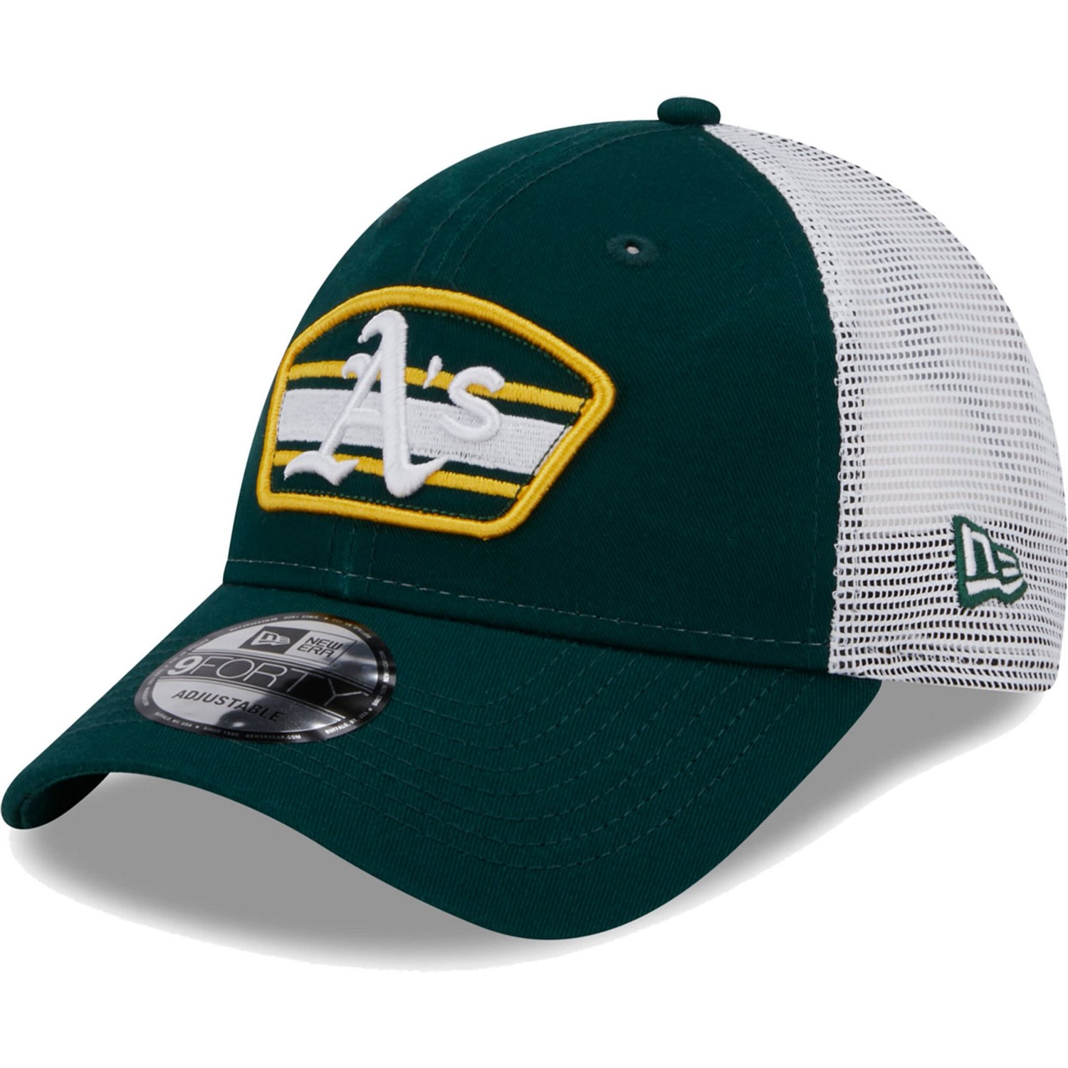 New Era /White Oakland Athletics Logo Patch 9FORTY Trucker Snapback Hat                                                          - view number 1