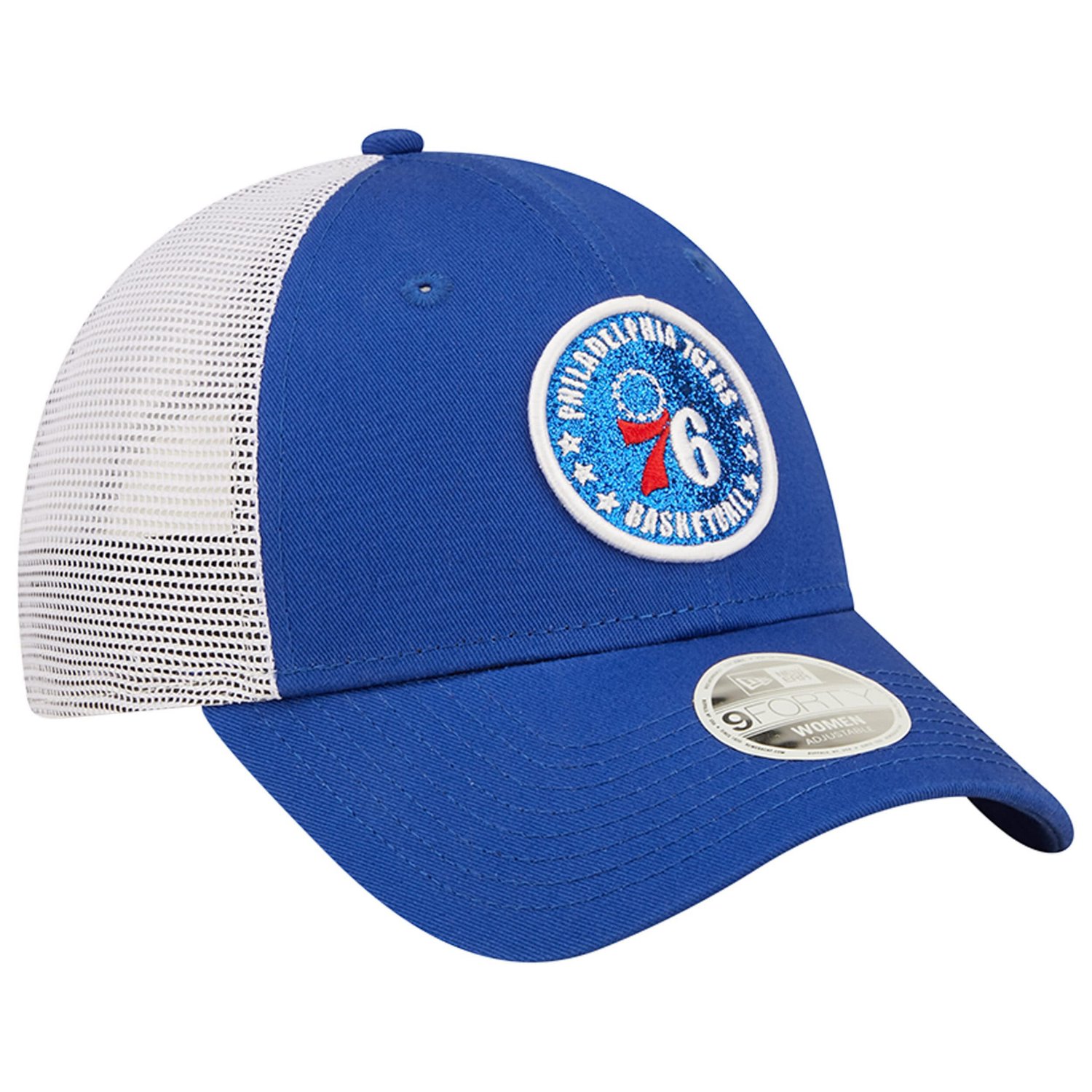 New Era /White Philadelphia 76ers Glitter Patch 9FORTY Snapback Hat