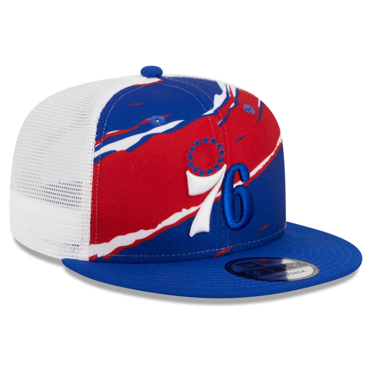 New Era /White Philadelphia 76ers Tear Trucker 9FIFTY Adjustable Hat - view number 3