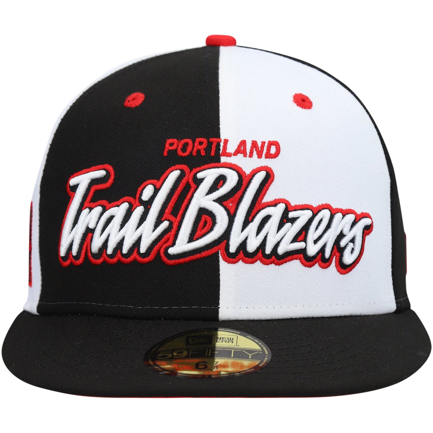 New Era /White Portland Trail Blazers Script Pinwheel 59FIFTY Fitted Hat - view number 2
