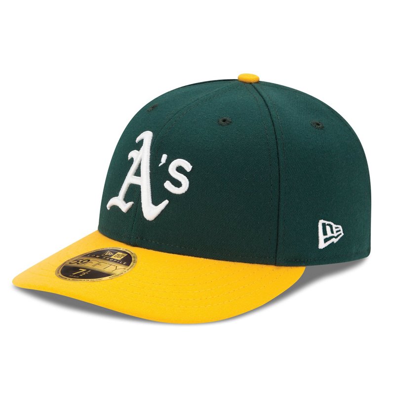 New Era /Yellow Oakland Athletics Home Authentic Collection On-Field Low Profile 59FIFTY Fitted Hat-image