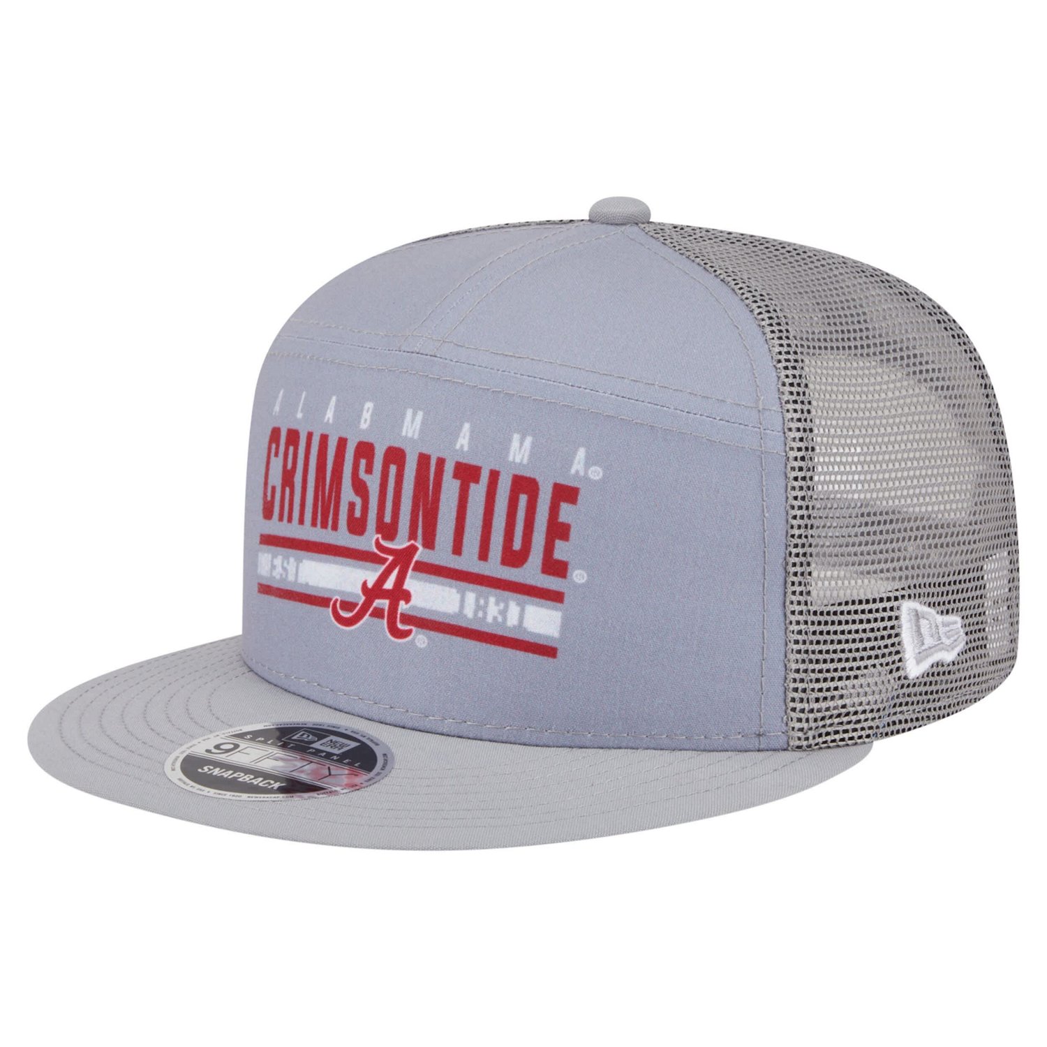New Era Alabama Crimson Tide Split Panel 9FIFTY Snapback Trucker Hat