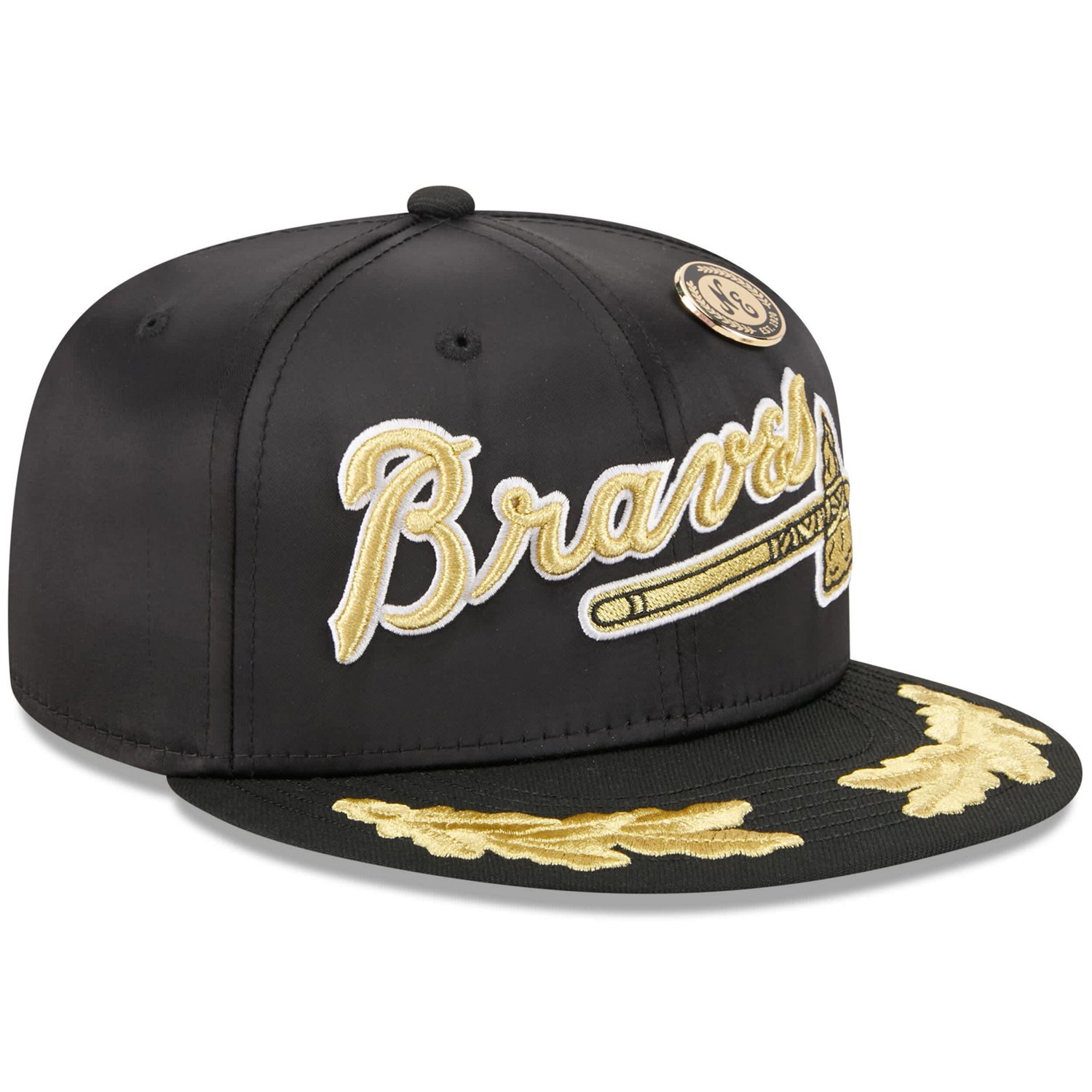 New Era Atlanta Braves 2025 59FIFTY Day Gold Leaf 59FIFTY Fitted Hat - view number 3
