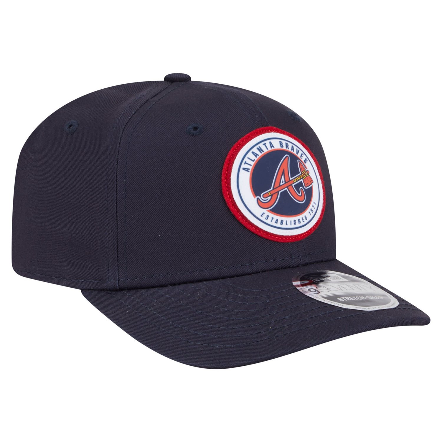 New Era Atlanta Braves Circle Patch 9SEVENTY Stretch-Snap Hat - view number 3