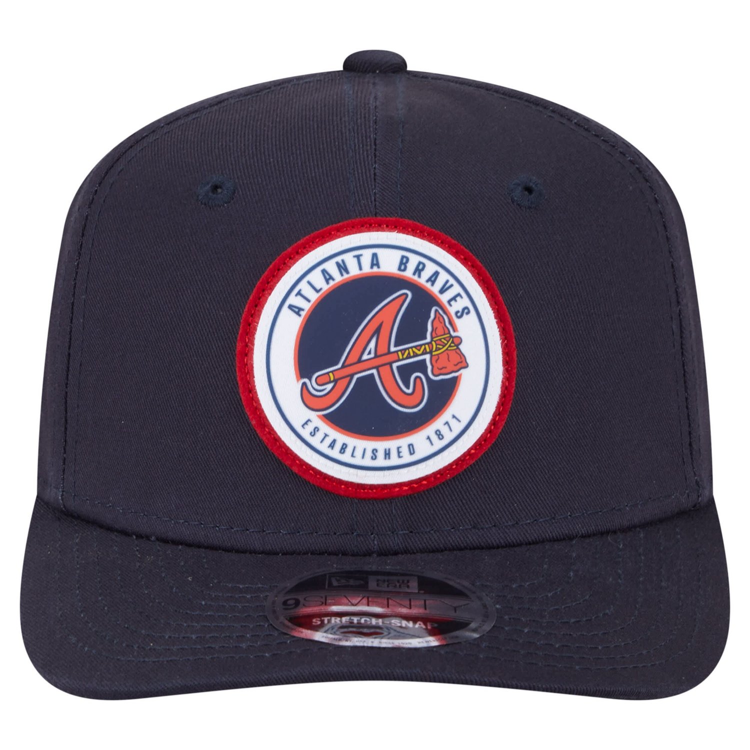 New Era Atlanta Braves Circle Patch 9SEVENTY Stretch-Snap Hat - view number 2