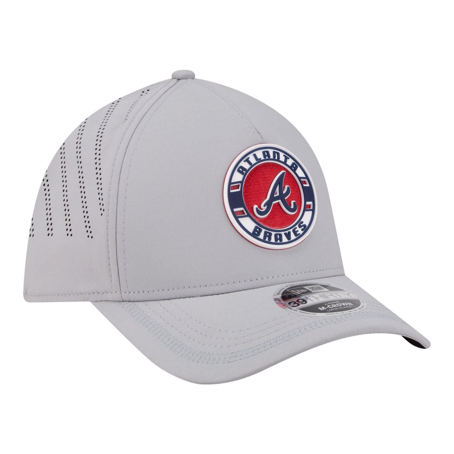 New Era Atlanta Braves Patch 39THIRTY A-Frame M-Crown Perforated Flex Hat