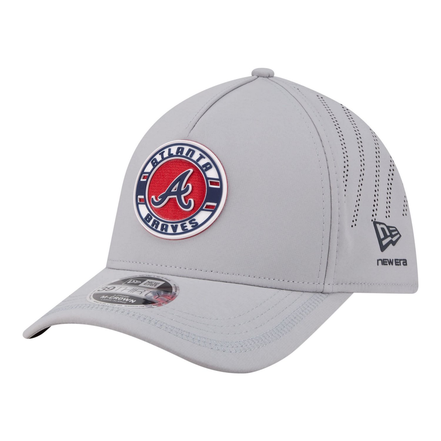 New Era Atlanta Braves Patch 39THIRTY A-Frame M-Crown Perforated Flex Hat