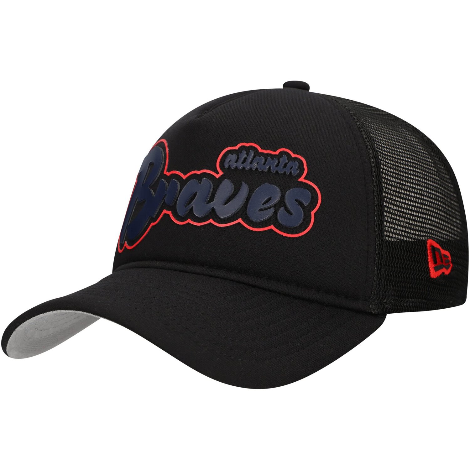 New Era Atlanta Braves Retro Bold A-Frame Trucker 9FORTY Adjustable Hat