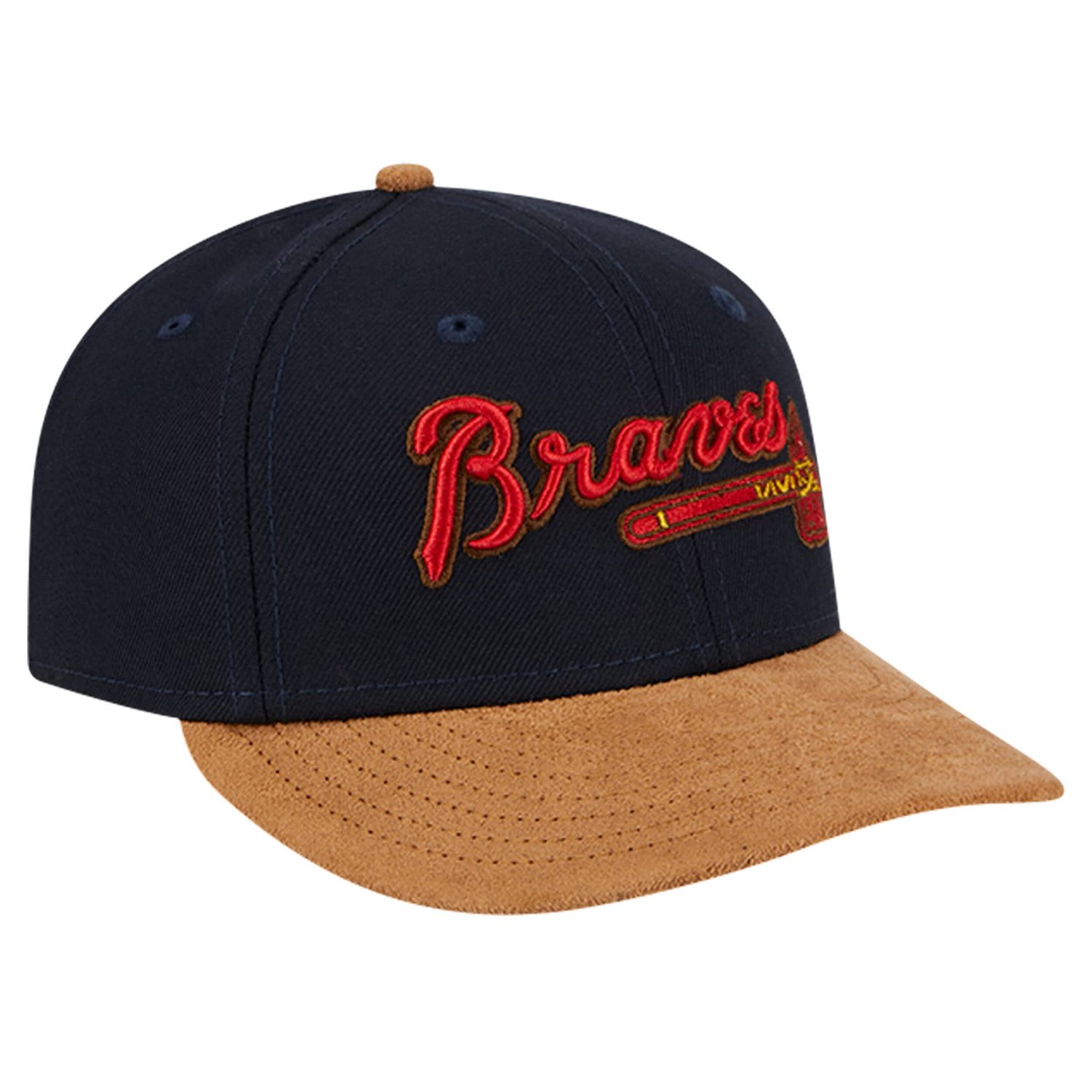 New Era Atlanta Braves Team Suede Visor Low Profile 59FIFTY Fitted Hat                                                           - view number 3