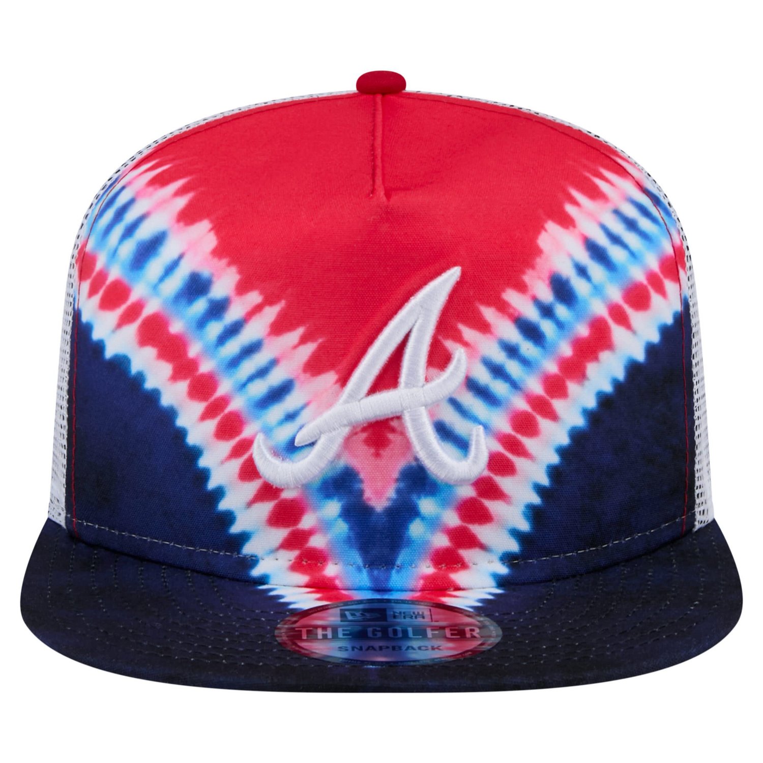 New Era Atlanta Braves Tie-Dye Golfer Trucker Adjustable Hat - view number 2