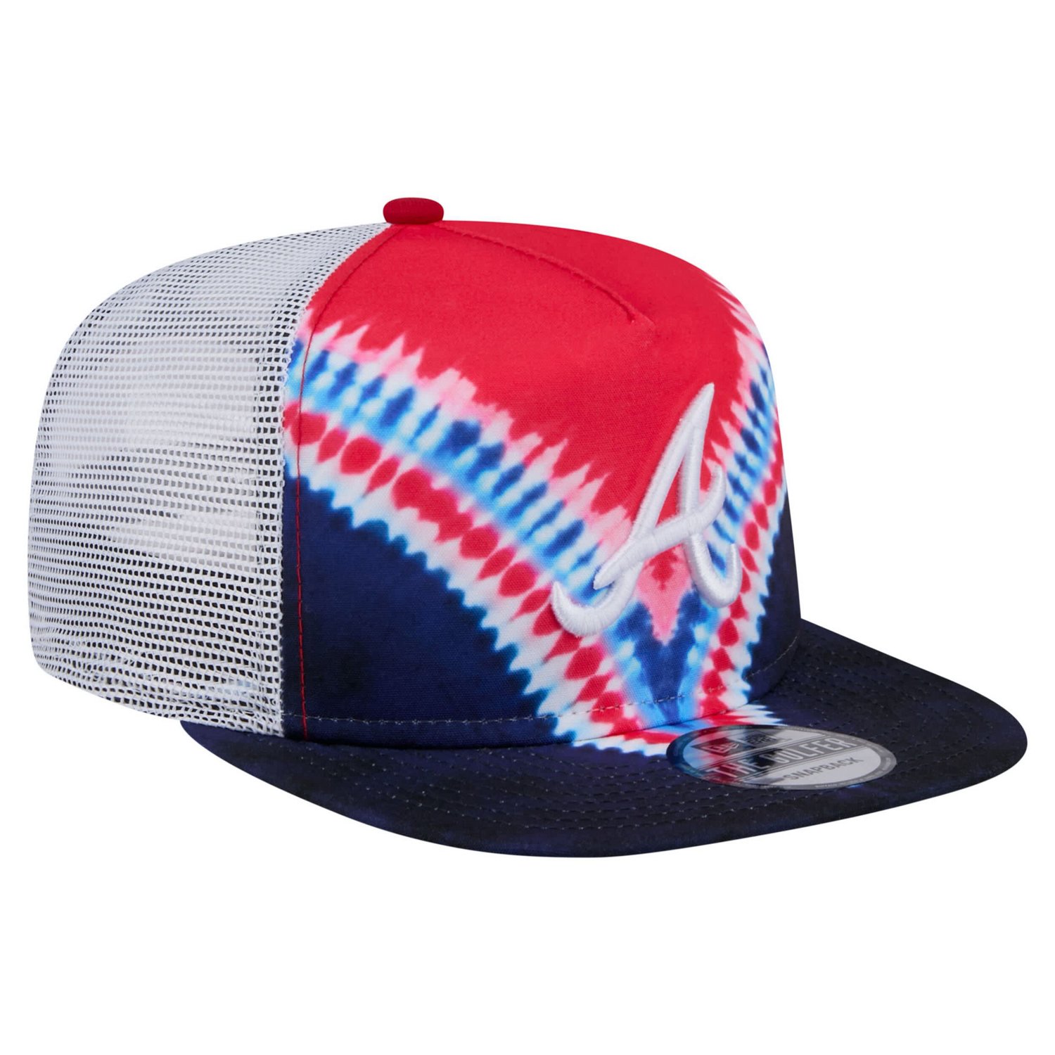 New Era Atlanta Braves Tie-Dye Golfer Trucker Adjustable Hat - view number 3