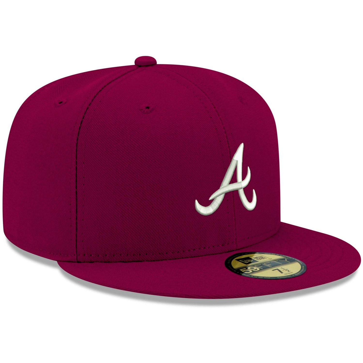 New Era Atlanta Braves White Logo 59FIFTY Fitted Hat                                                                             - view number 3
