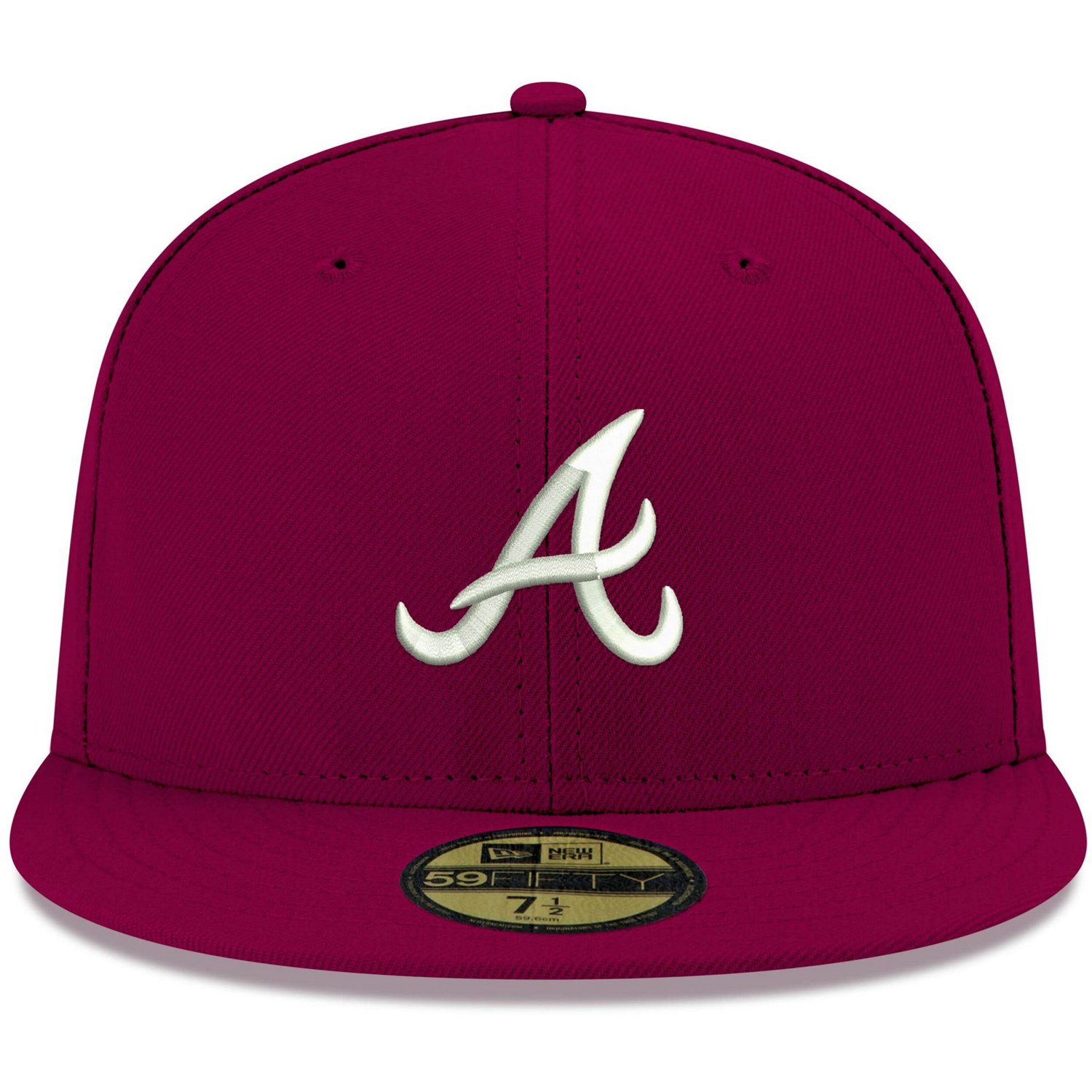 New Era Atlanta Braves White Logo 59FIFTY Fitted Hat                                                                             - view number 2