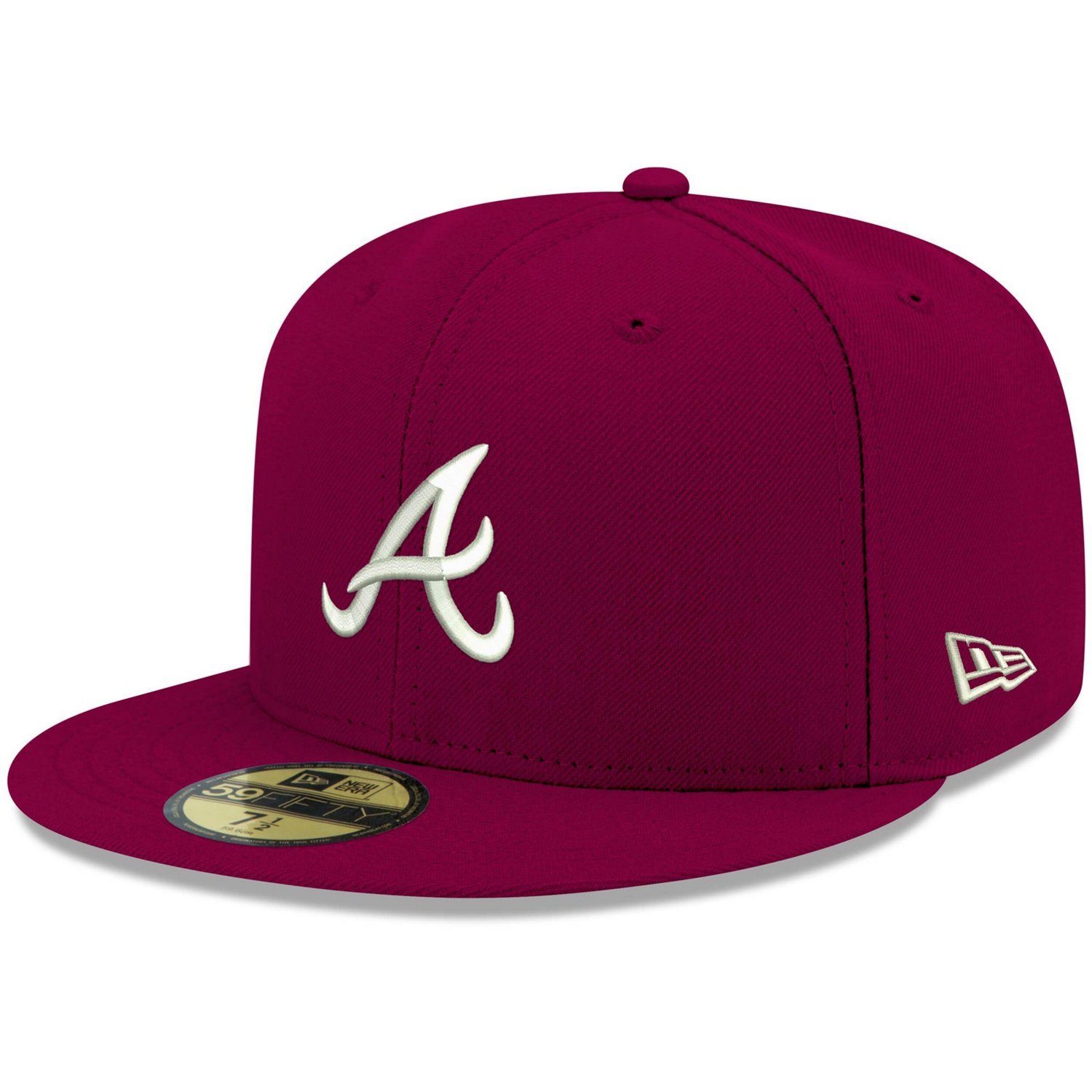 New Era Atlanta Braves White Logo 59FIFTY Fitted Hat                                                                             - view number 1