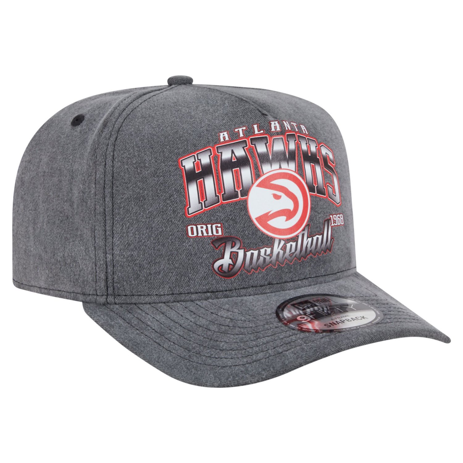 New Era Atlanta Hawks Throwback Washed Pre-Curved 9FIFTY Snapback Hat - view number 3