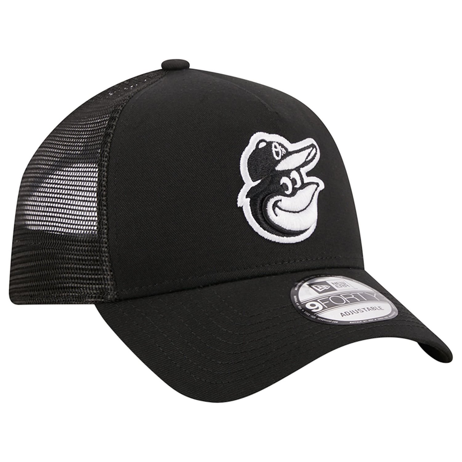 New Era Baltimore Orioles A-Frame 9FORTY Trucker Adjustable Hat - view number 3