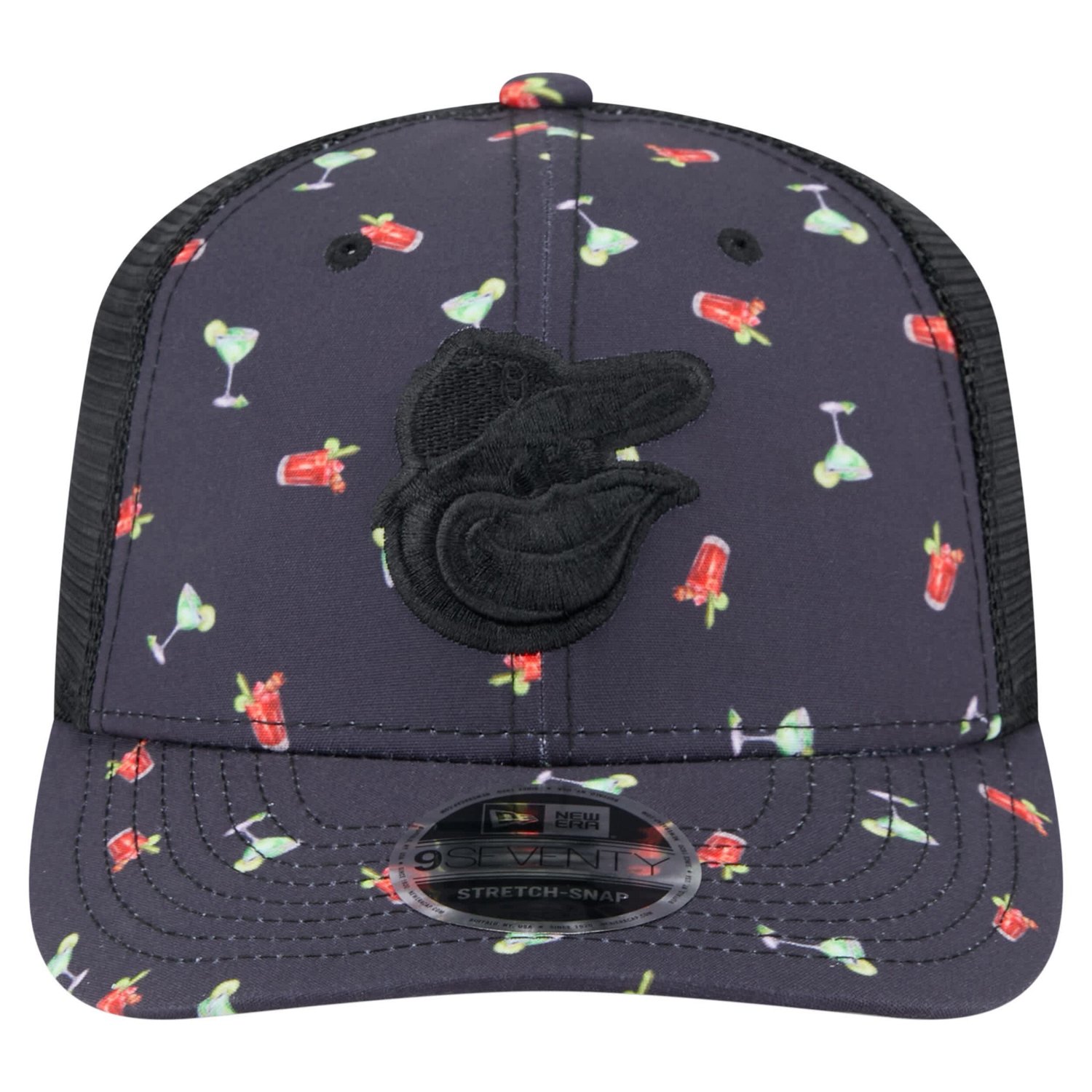 New Era Baltimore Orioles Adventure Drinks Pattern 9SEVENTY Stretch-Snap Hat - view number 2