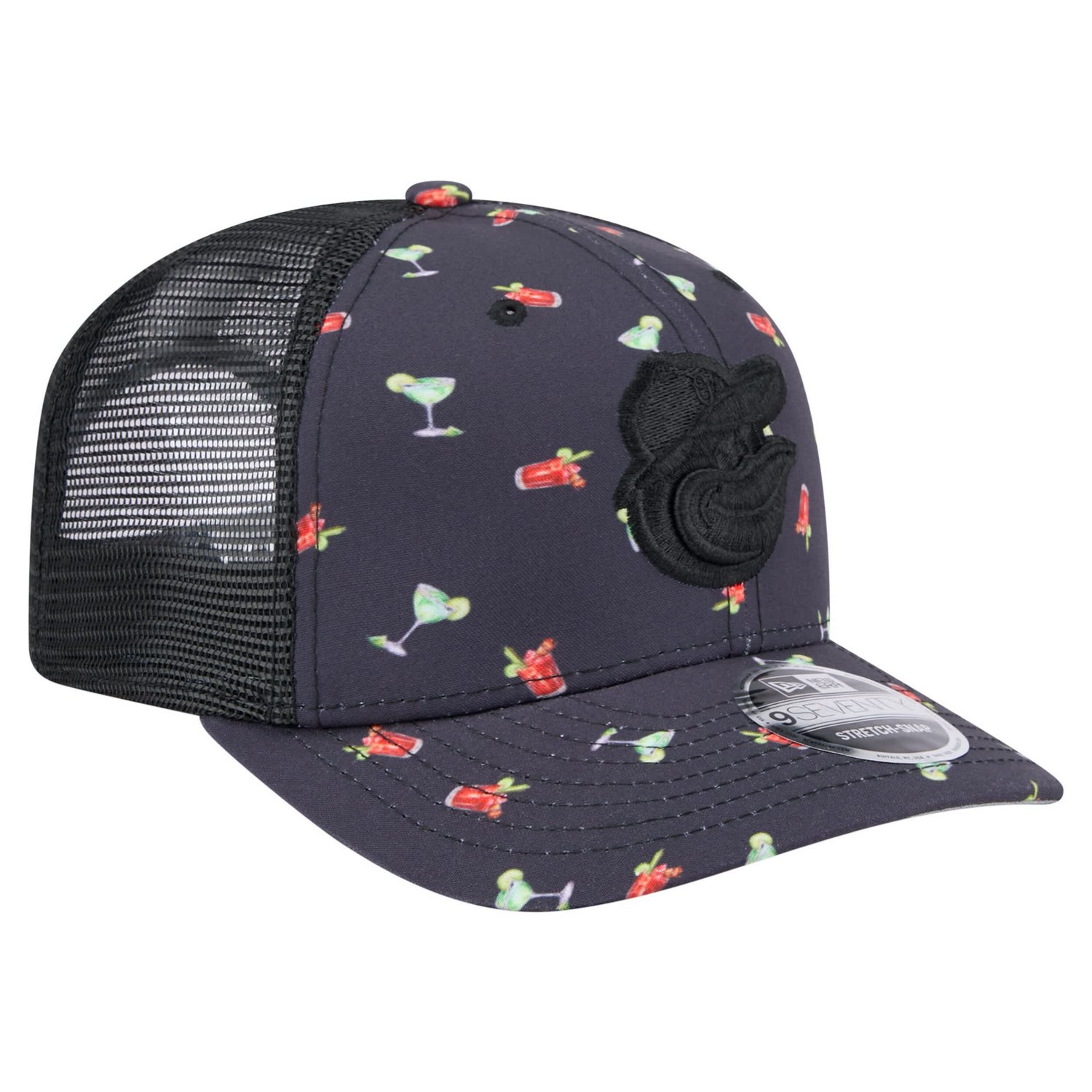 New Era Baltimore Orioles Adventure Drinks Pattern 9SEVENTY Stretch-Snap Hat - view number 3