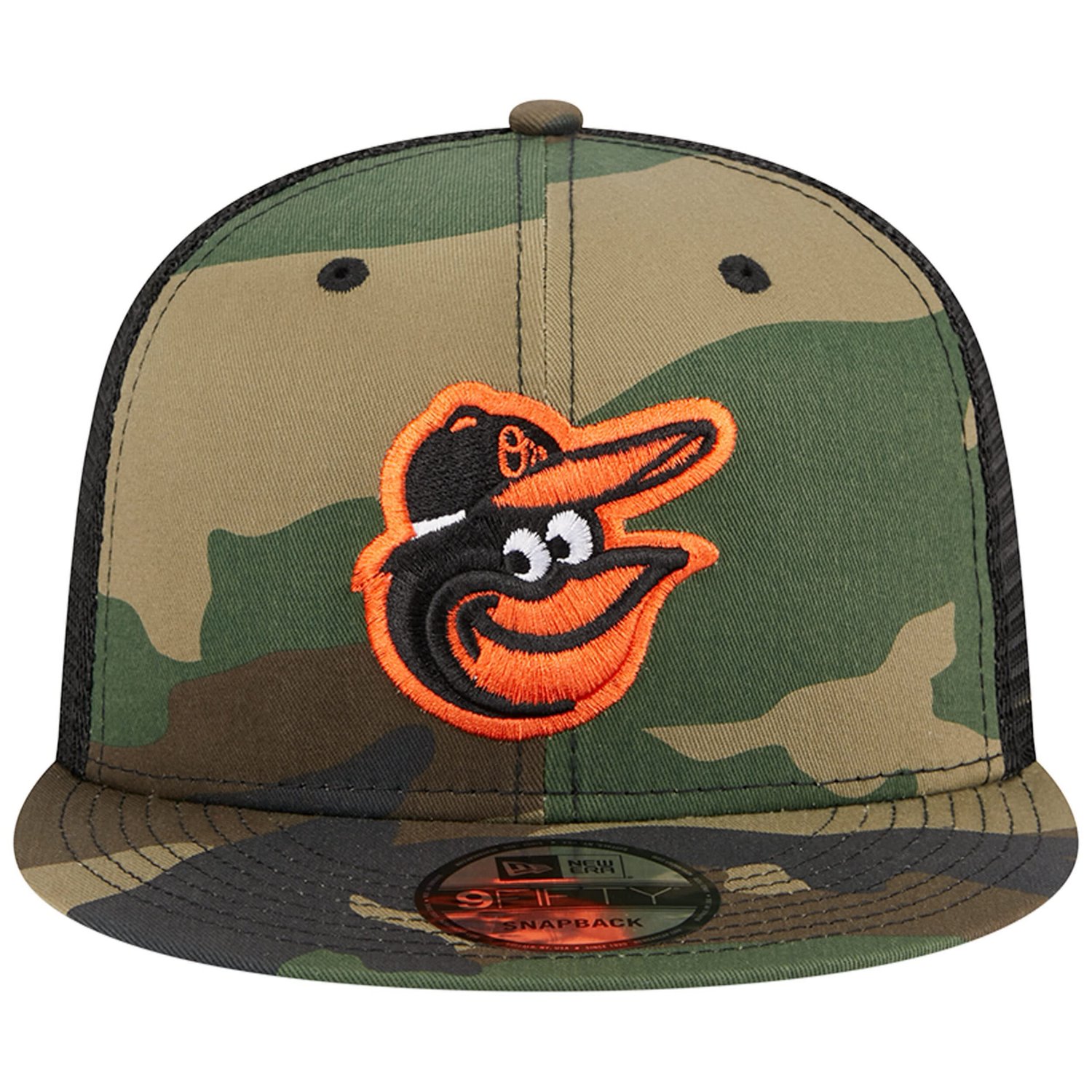 New Era Baltimore Orioles Woodland Trucker 9FIFTY Snapback Hat - view number 2