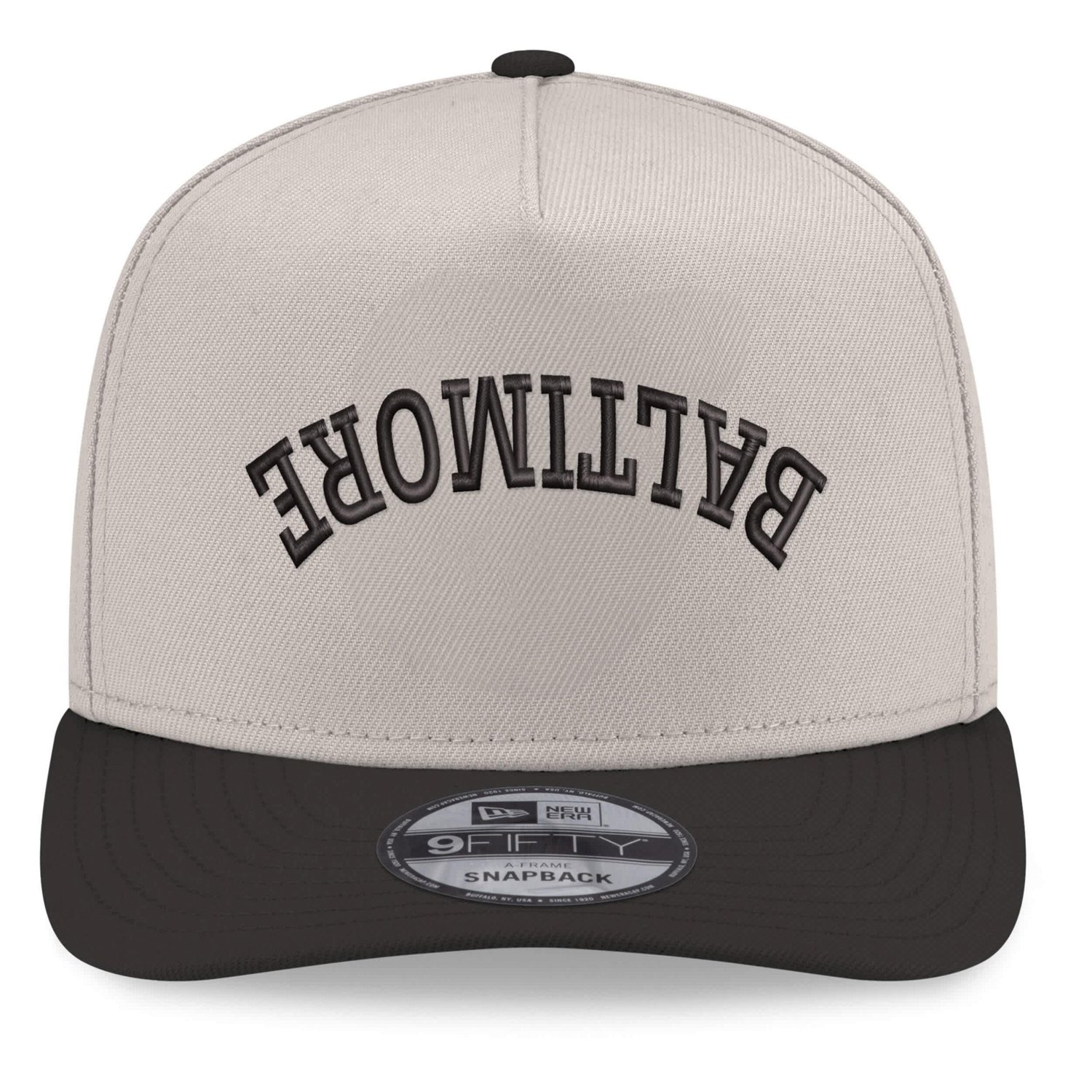 New Era Black Baltimore Orioles Upside Down City Name A-Frame 9FIFTY Snapback Hat - view number 2