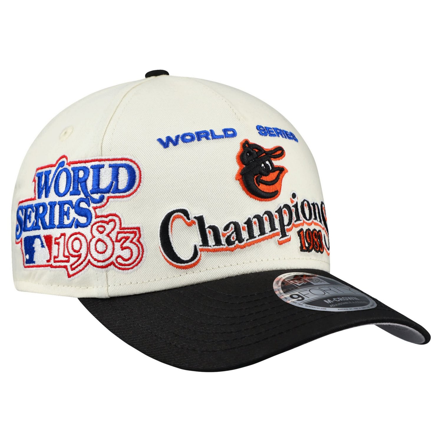 New Era Black Baltimore Orioles World Series 9FORTY M-Crown A-Frame Adjustable Hat