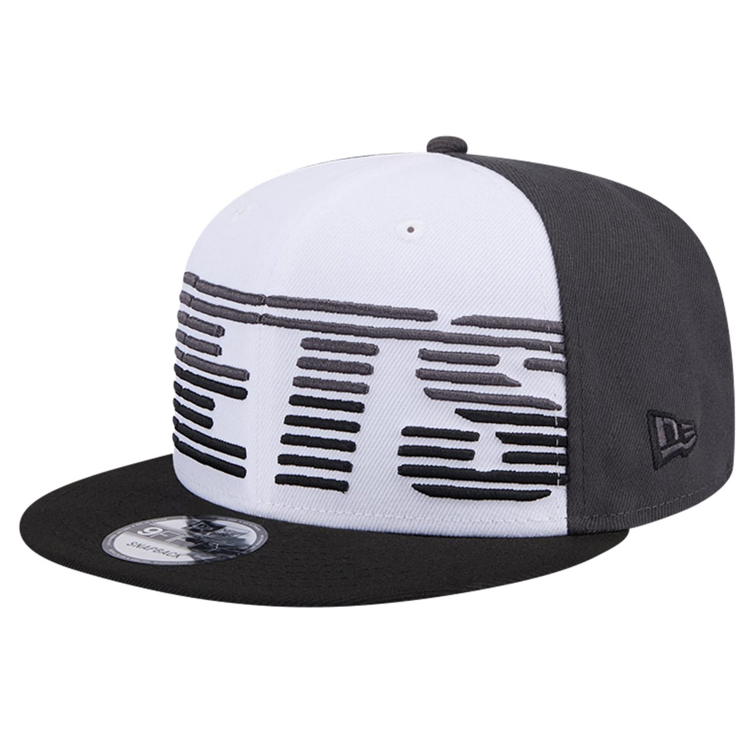 New Era Black Brooklyn Nets Throwback Gradient Tech Font 9FIFTY Snapback Hat                                                     - view number 3