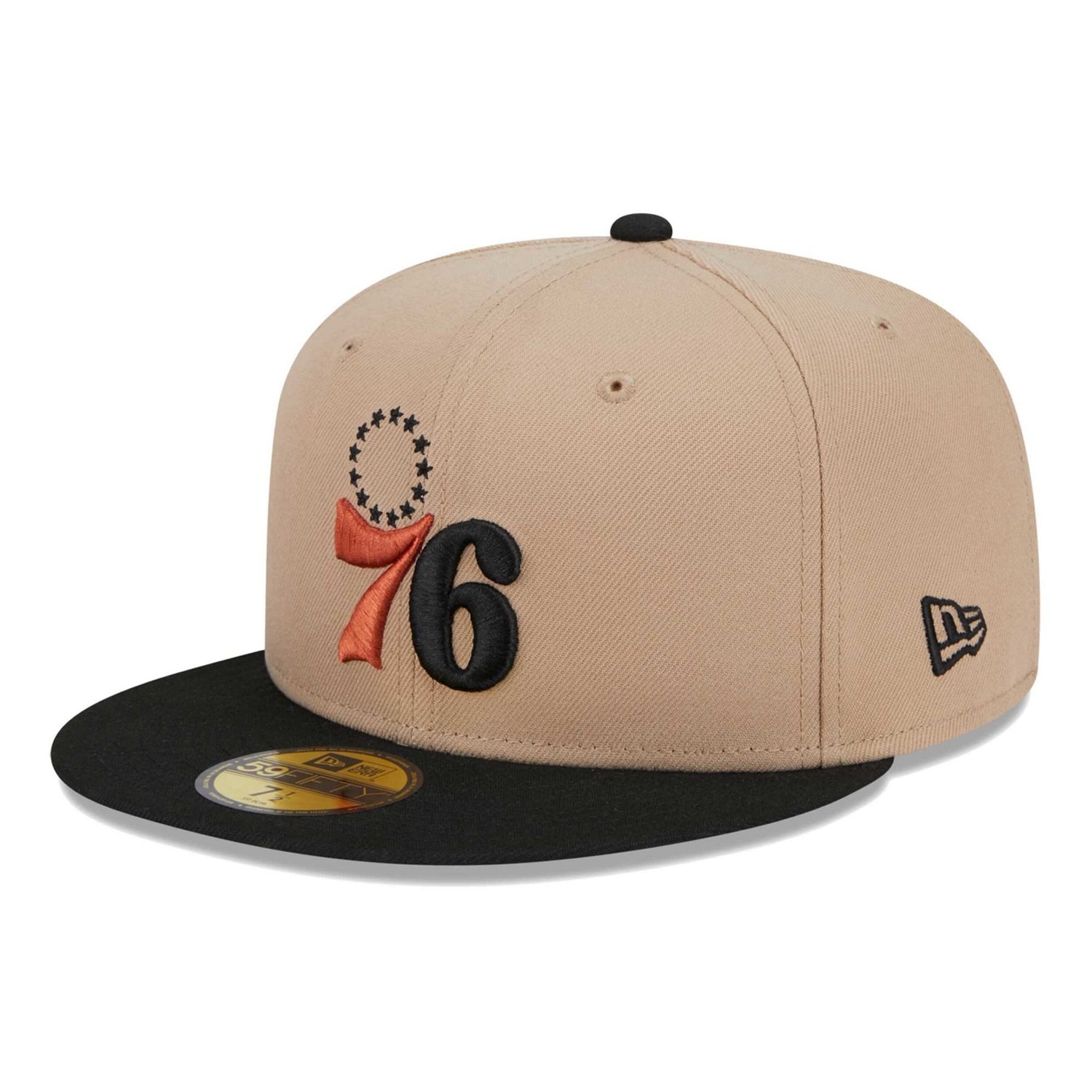 New Era Black Burnt Orange Logo 2-Tone 59FIFTY Fitted Hat - view number 3