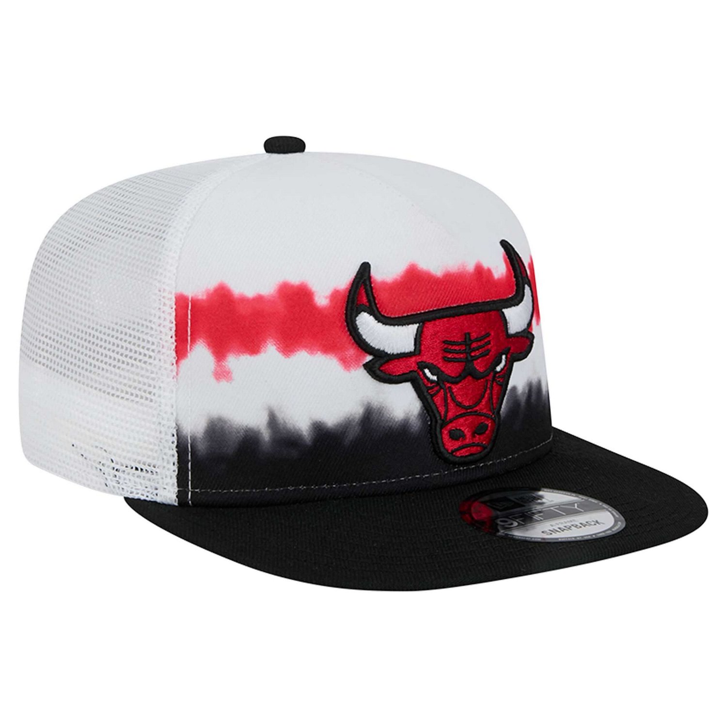 New Era Black Chicago Bulls Dip-Dye 9FIFTY A-Frame Trucker Snapback Hat - view number 3