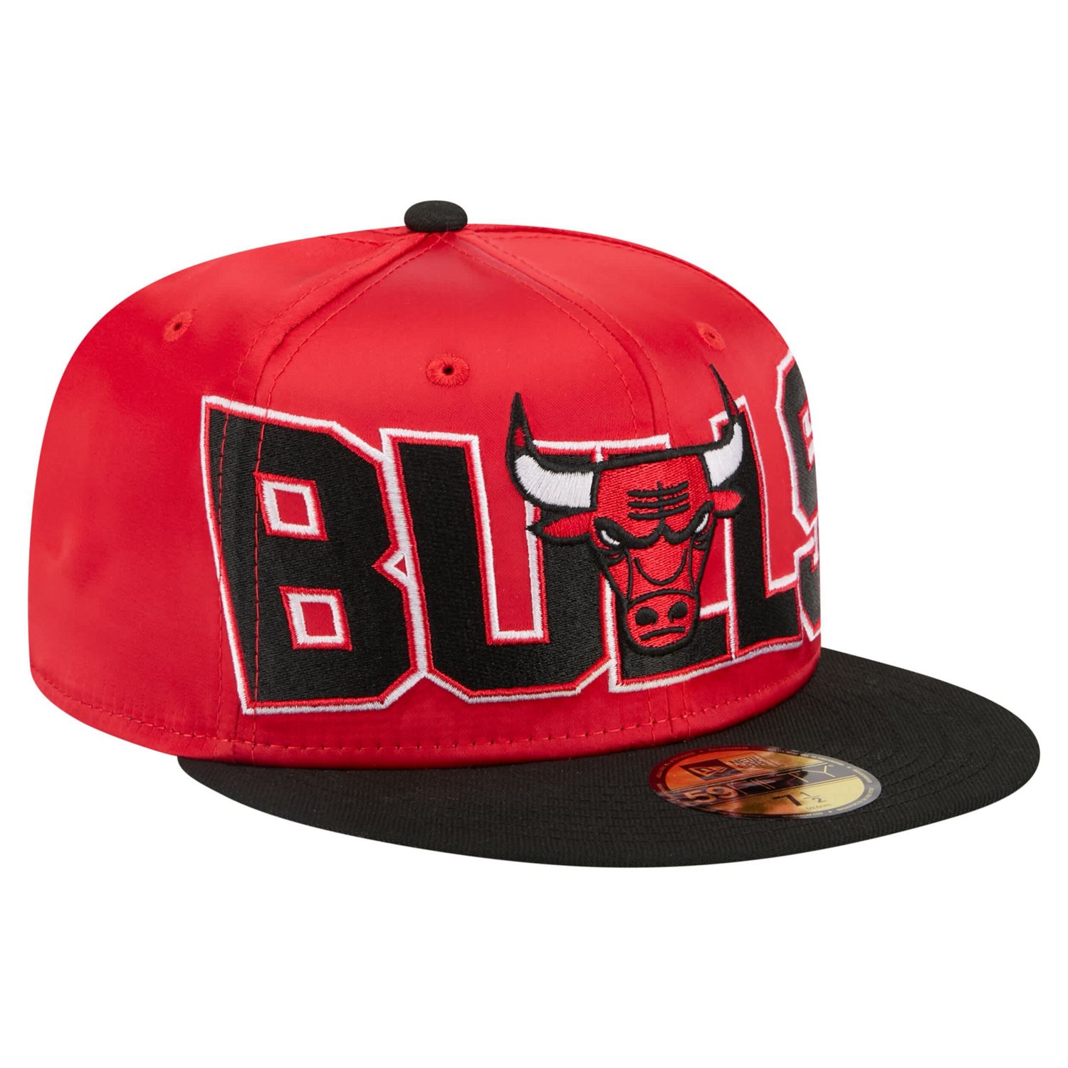 New Era Black Chicago Bulls Satin Two-Tone 59FIFTY Fitted Hat - view number 3