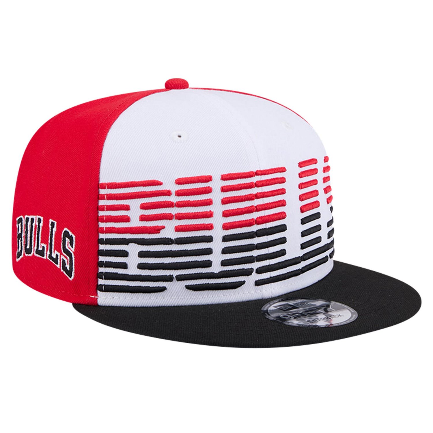 New Era Black Chicago Bulls Throwback Gradient Tech Font 9FIFTY Snapback Hat