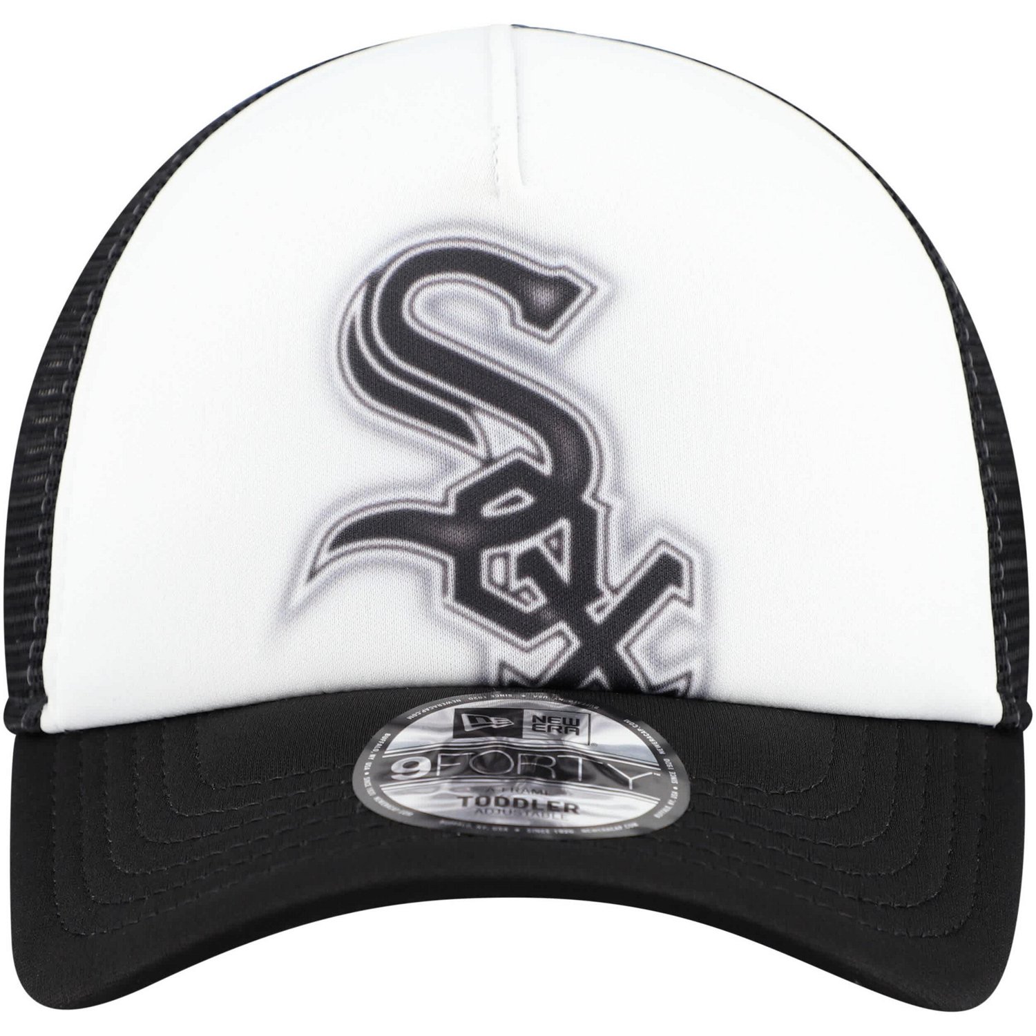 New Era Black Chicago Sox Painted A-Frame 9FORTY Trucker Adjustable Hat - view number 2