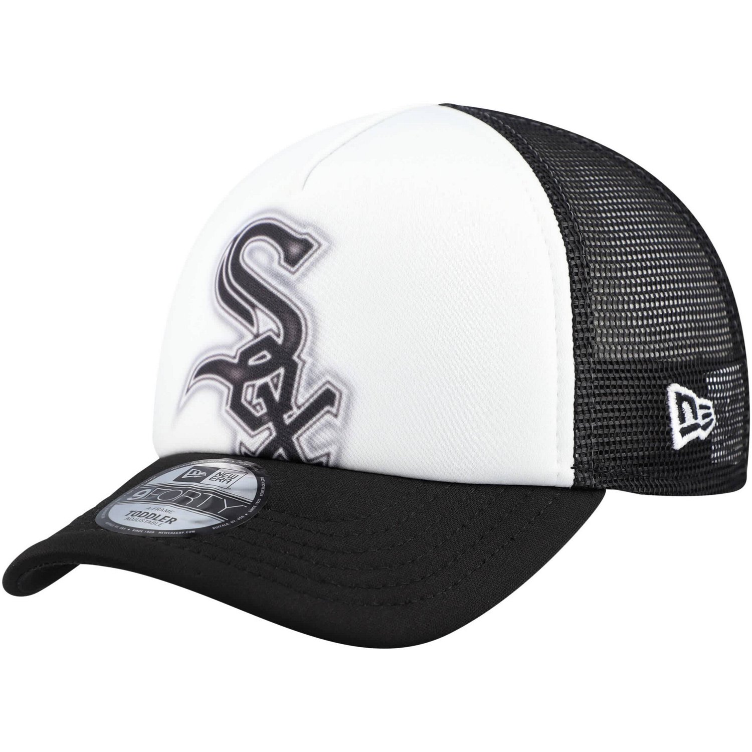 New Era Black Chicago Sox Painted A-Frame 9FORTY Trucker Adjustable Hat