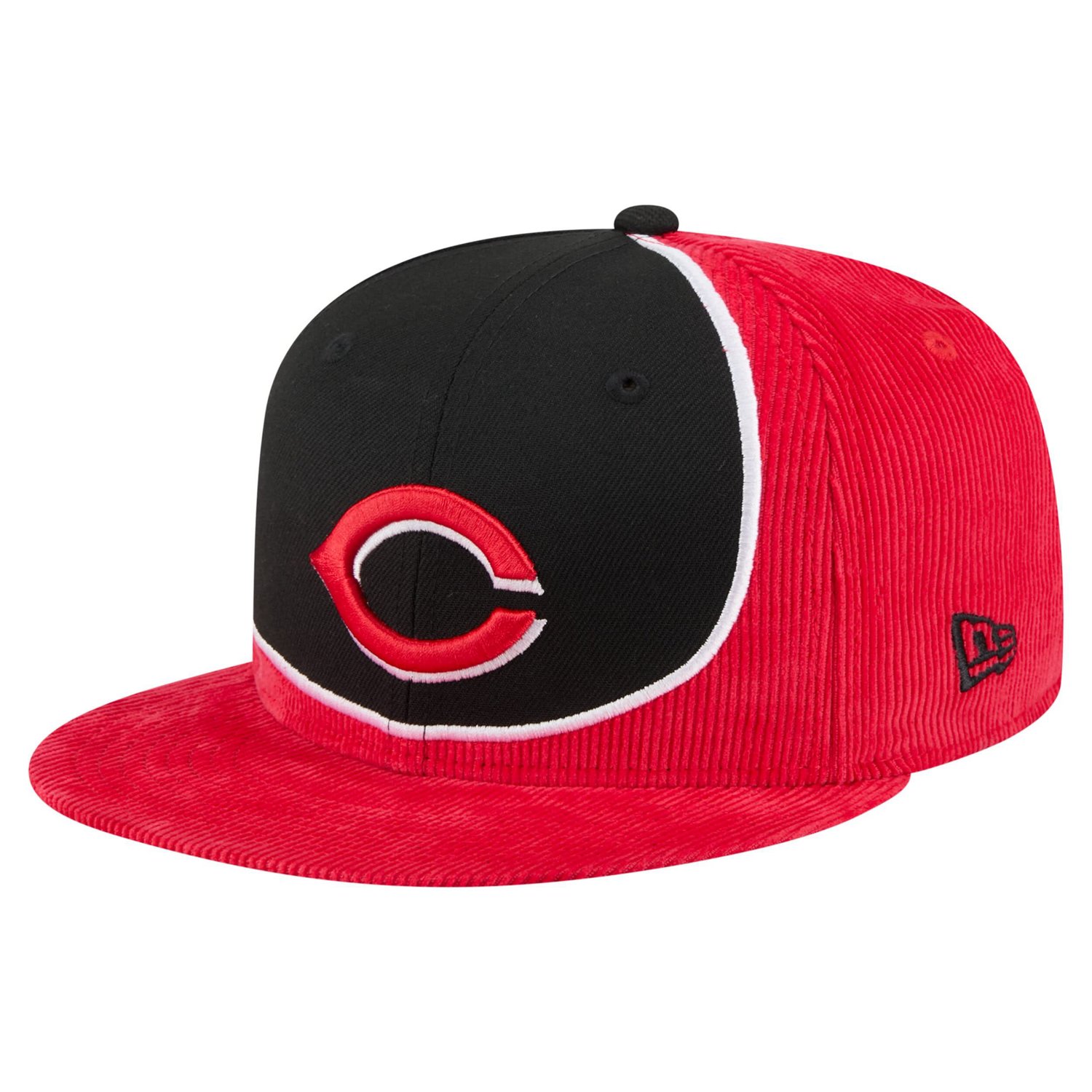 New Era Black Cincinnati s Retro Split Corduroy Snapback Hat - view number 1