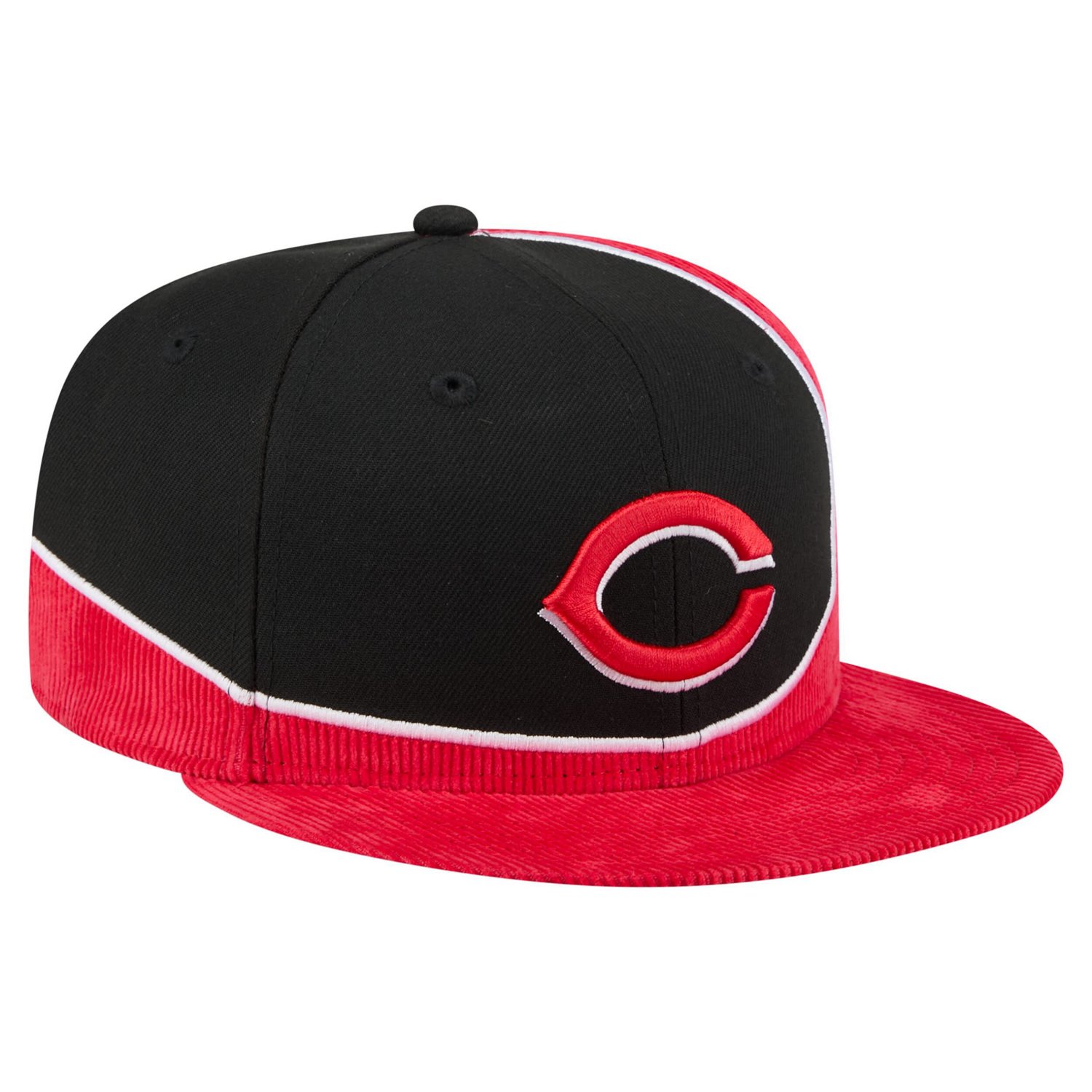 New Era Black Cincinnati s Retro Split Corduroy Snapback Hat - view number 3