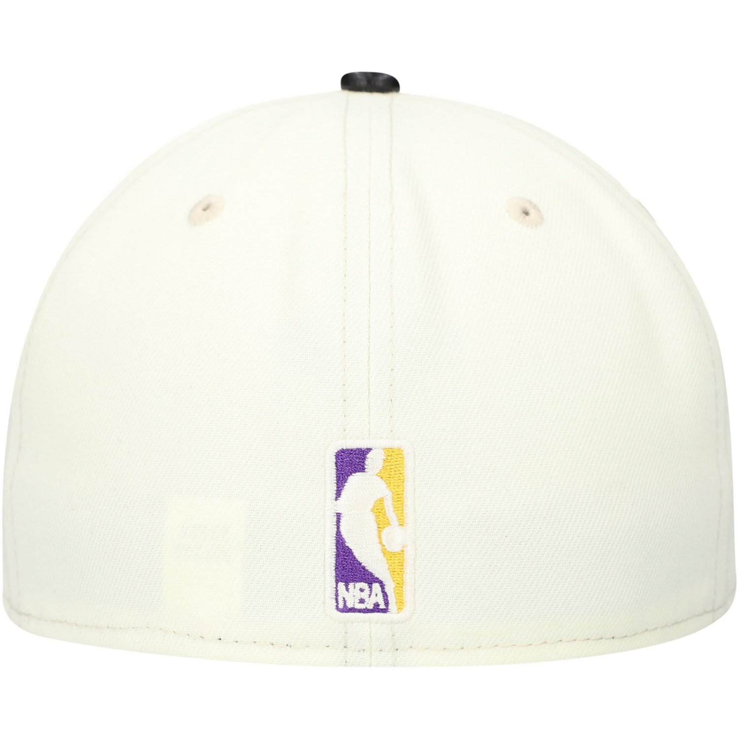 New Era Black Los Angeles Lakers Faux Leather Visor Two-Tone 59FIFTY Fitted Hat