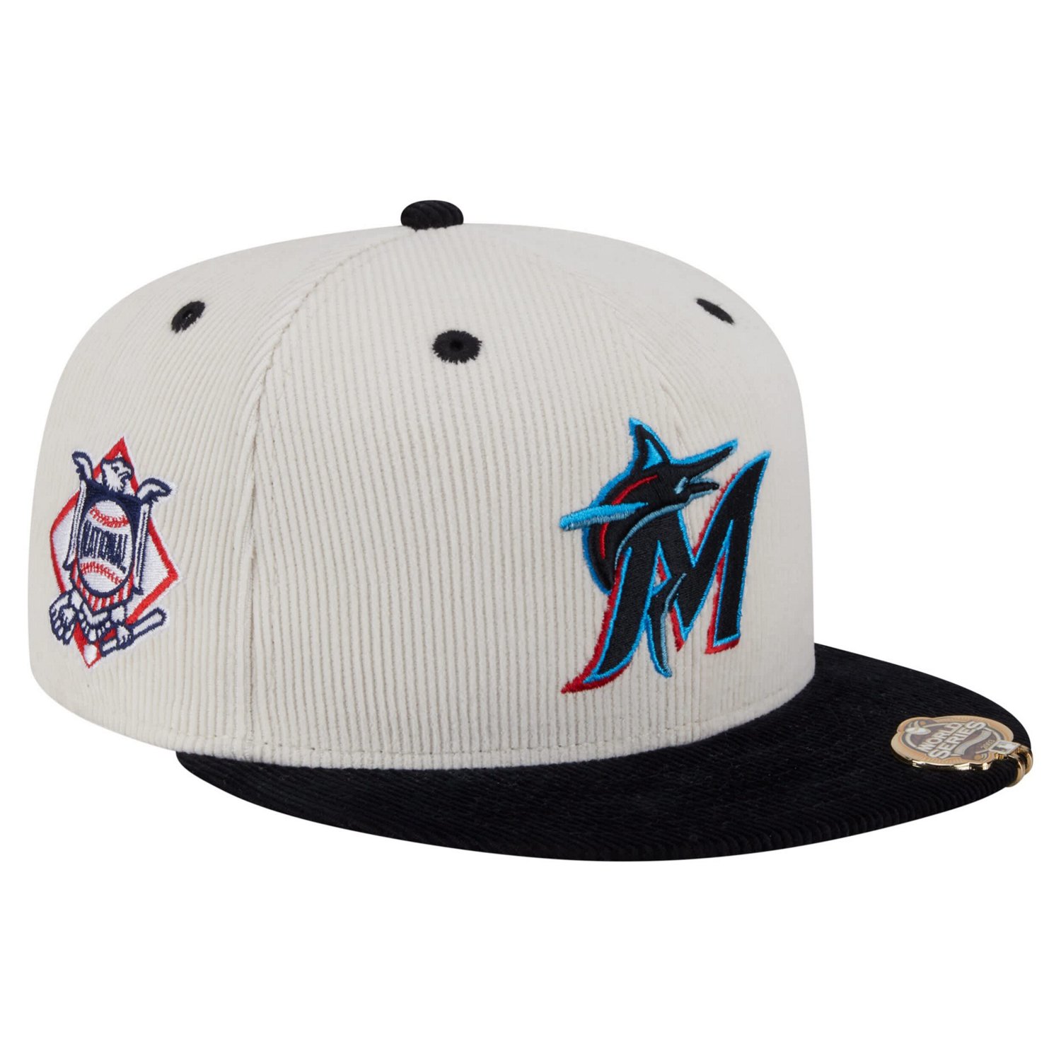 New Era Black Miami Marlins Two-Tone Corduroy 59FIFTY Fitted Hat