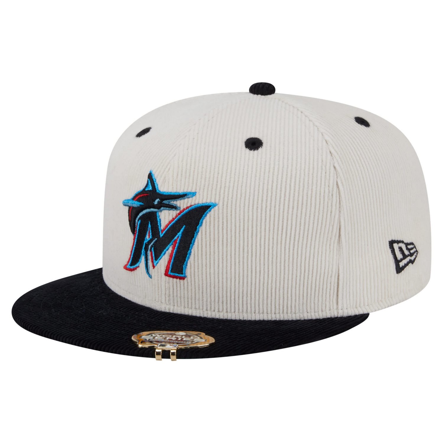 New Era Black Miami Marlins Two-Tone Corduroy 59FIFTY Fitted Hat - view number 3