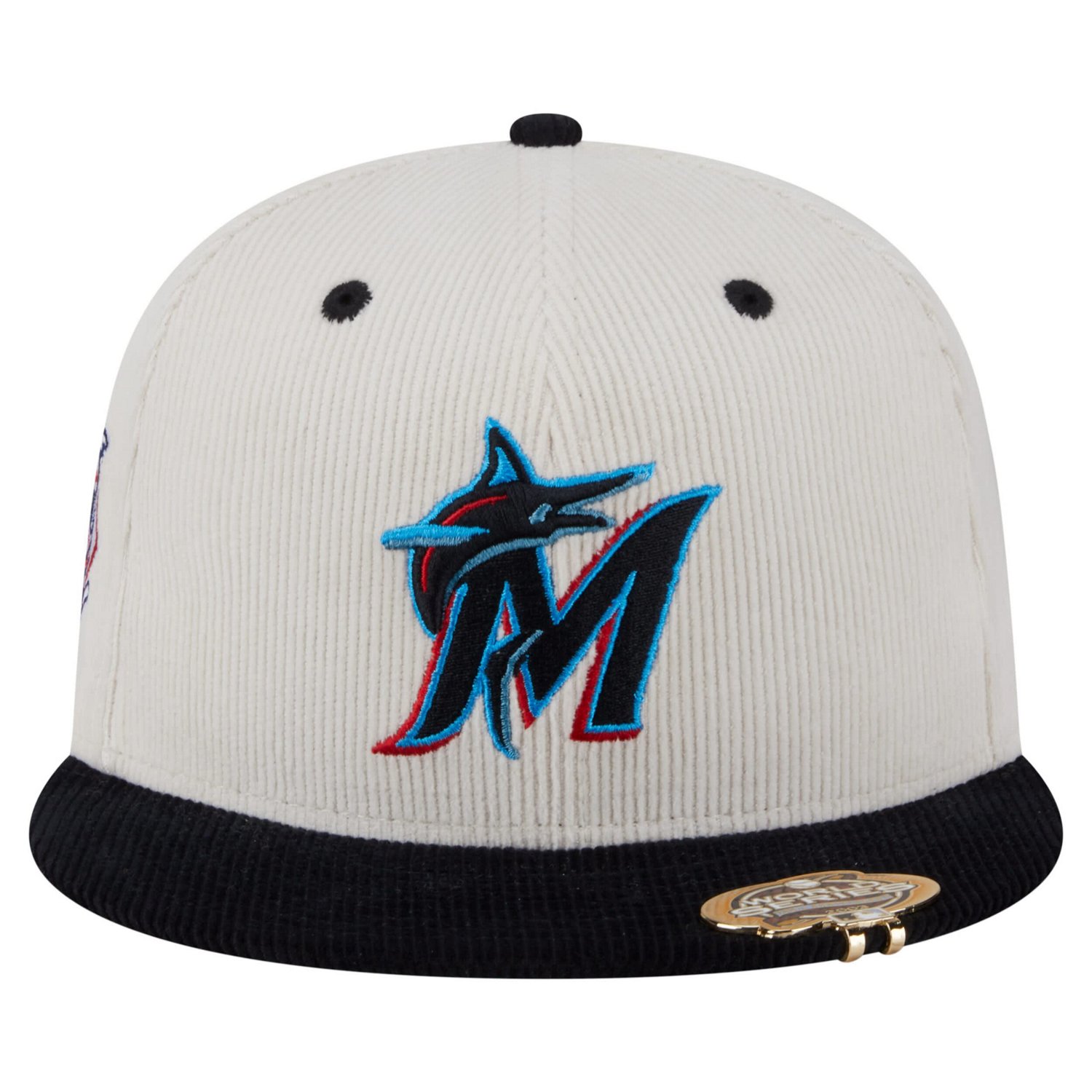 New Era Black Miami Marlins Two-Tone Corduroy 59FIFTY Fitted Hat - view number 2