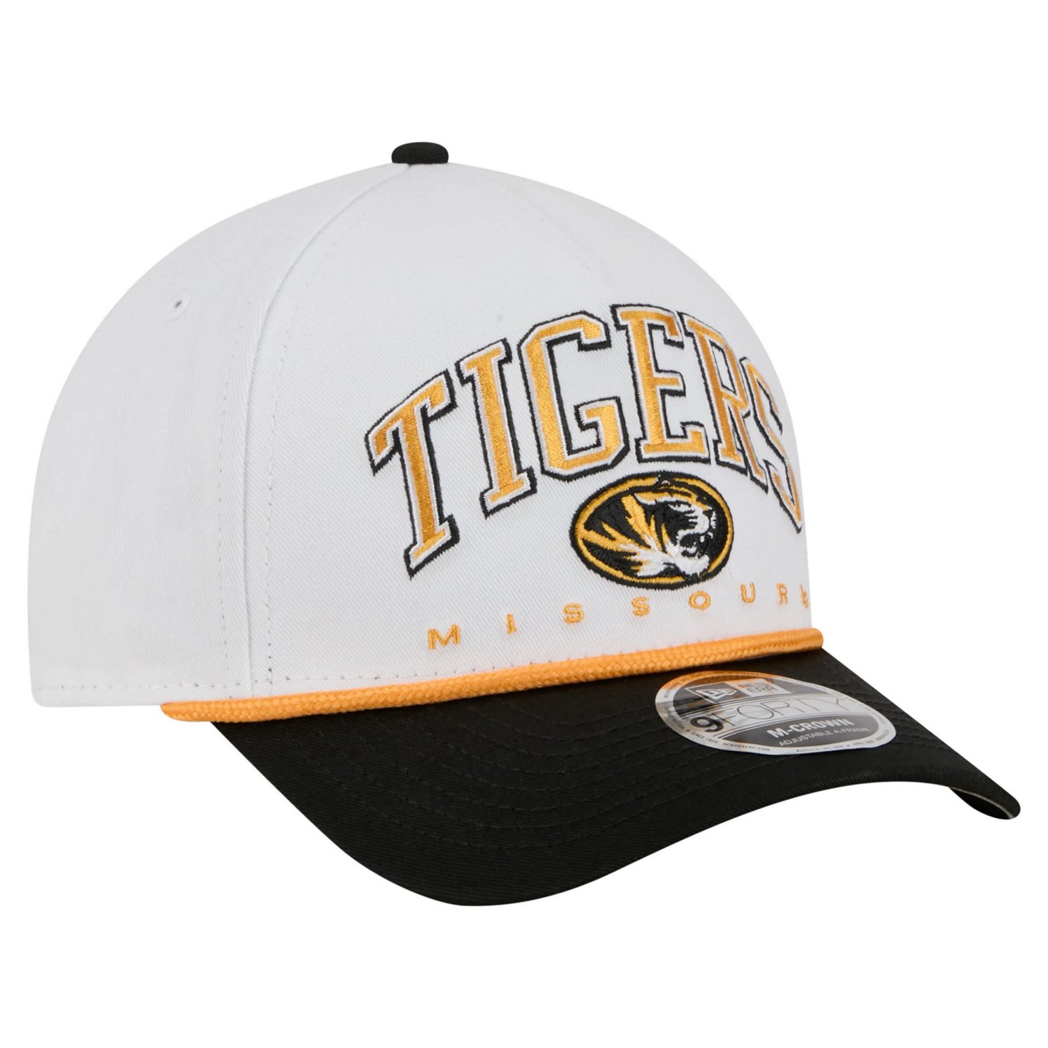 New Era Black Missouri Tigers Arch Two-Tone Rope 9FORTY A-Frame M-Crown Adjustable Hat - view number 3