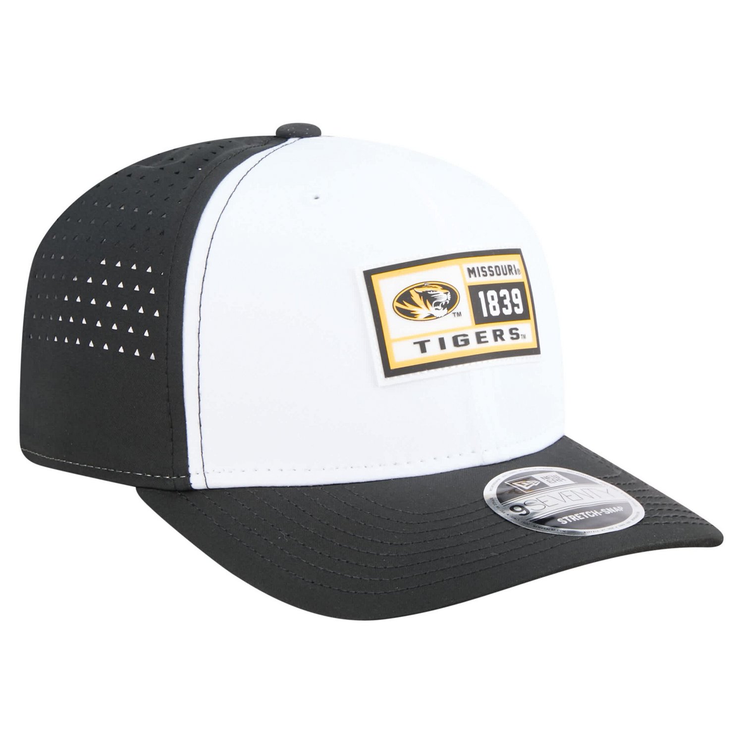 New Era Black Missouri Tigers Perforated Patched 9SEVENTY Adjustable Hat - view number 3