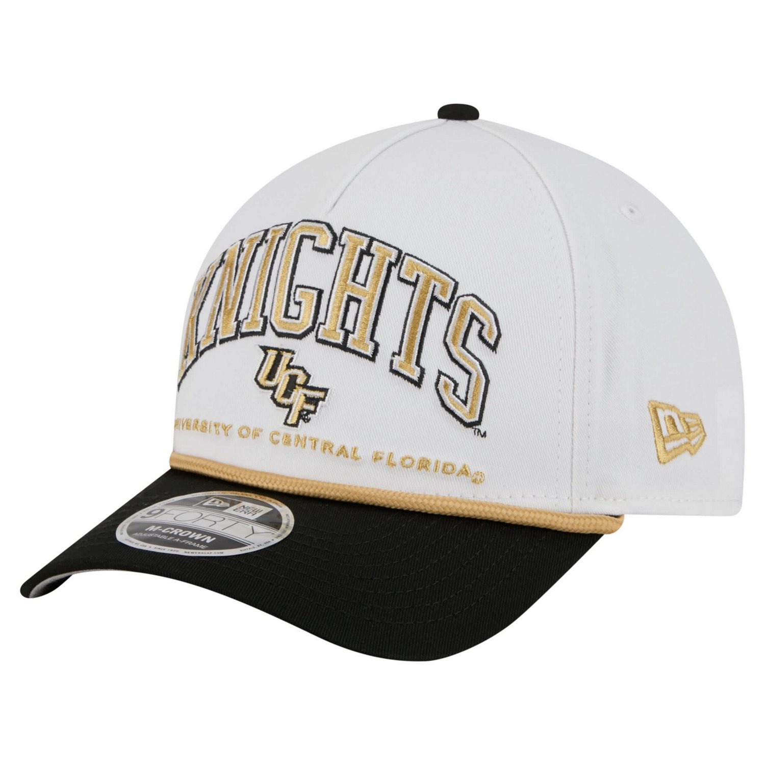 New Era Black UCF Knights Arch Two-Tone Rope 9FORTY A-Frame M-Crown Adjustable Hat