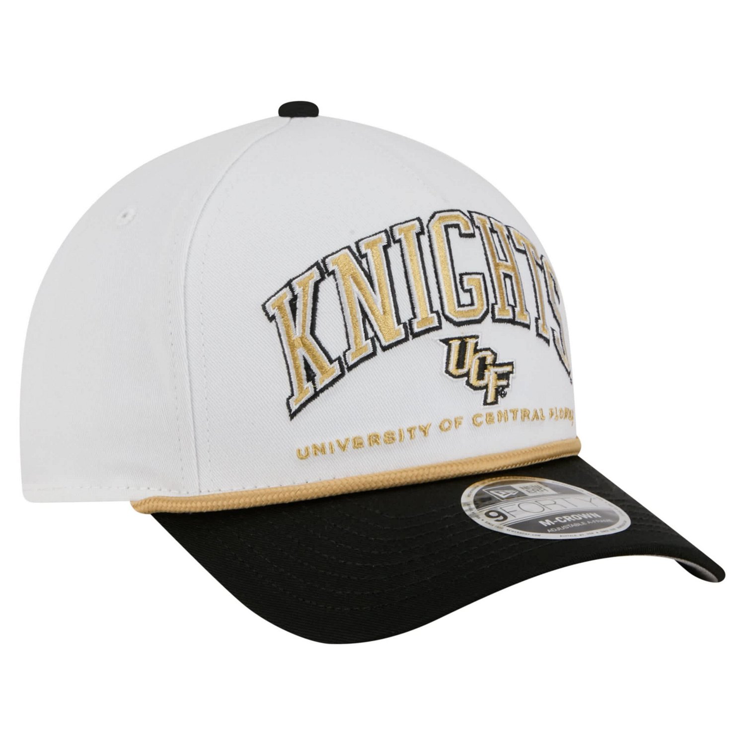 New Era Black UCF Knights Arch Two-Tone Rope 9FORTY A-Frame M-Crown Adjustable Hat - view number 3
