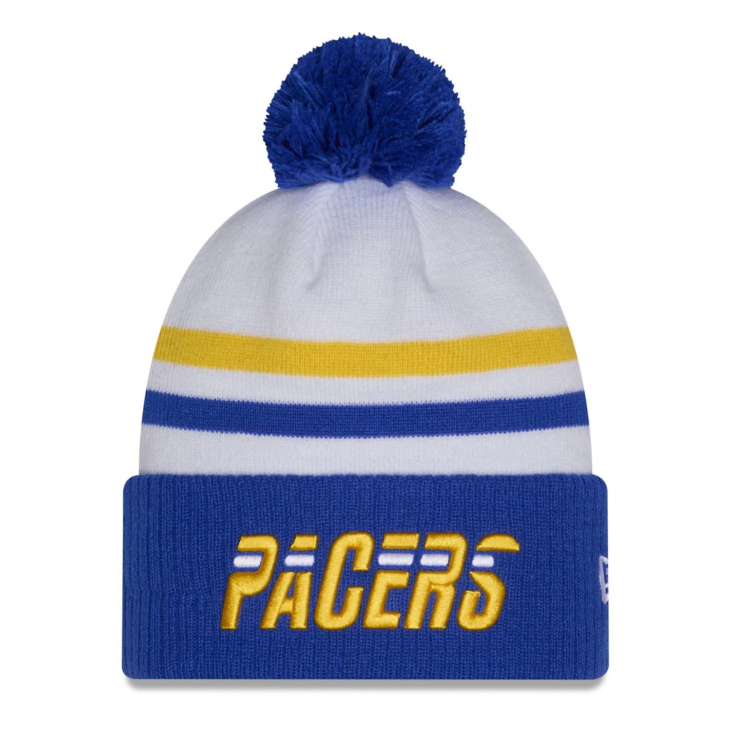 New Era Blue Indiana Pacers 2025 26 City Edition Cuffed Knit Hat with Pom - view number 1
