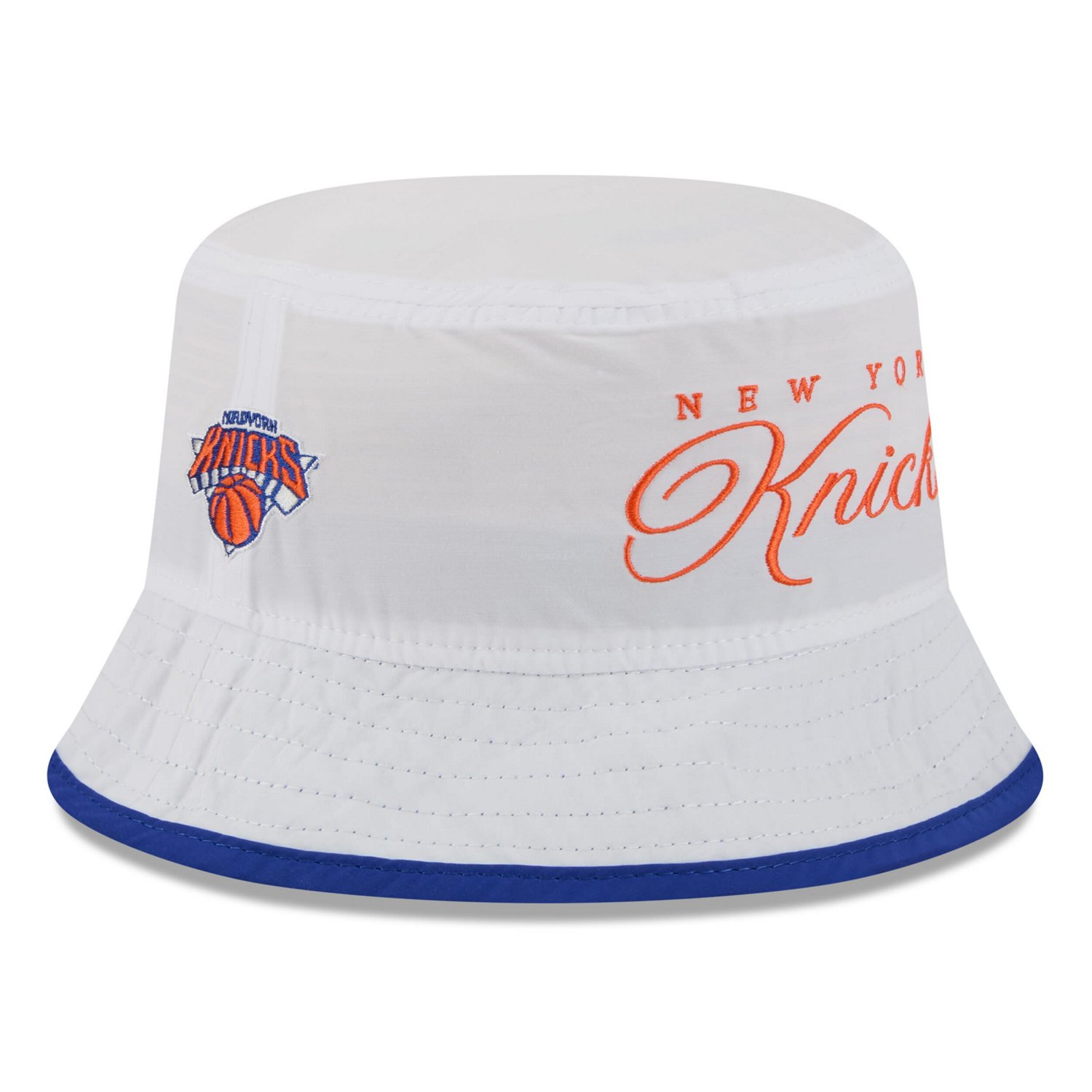 New Era Blue New York Knicks 2025 NBA Draft Nylon Bucket Hat