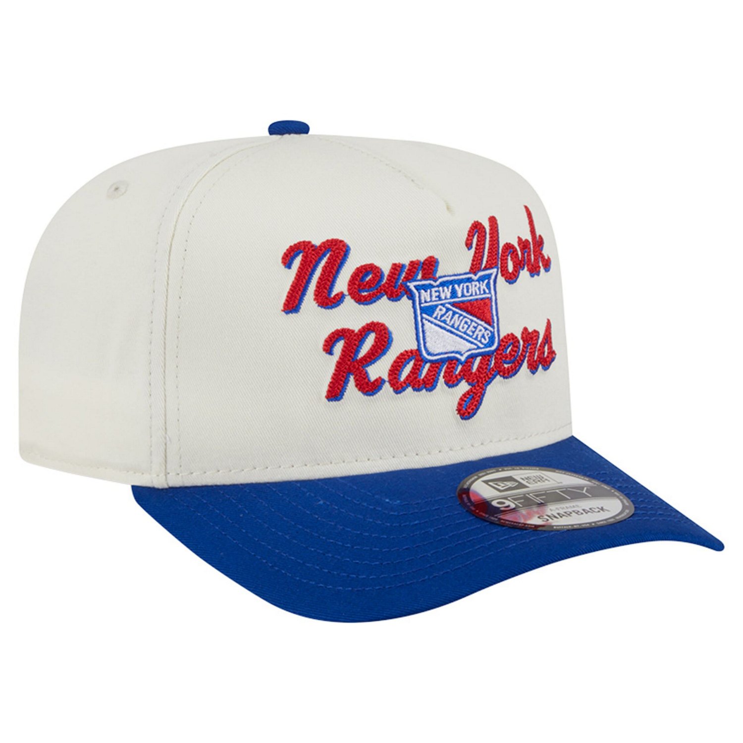 New Era Blue New York Rangers Chainstitch 9FIFTY A-Frame Snapback Hat - view number 3