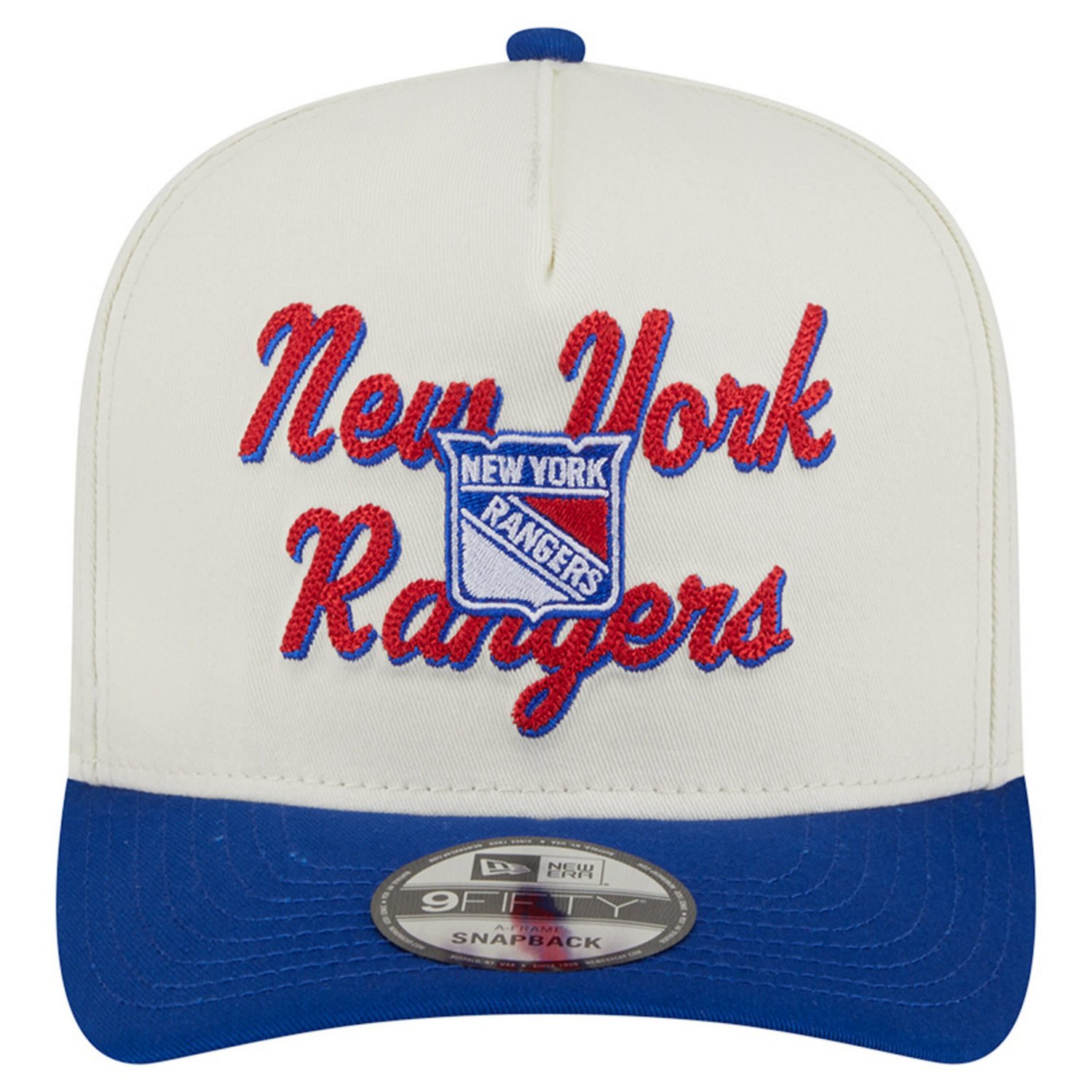 New Era Blue New York Rangers Chainstitch 9FIFTY A-Frame Snapback Hat - view number 2