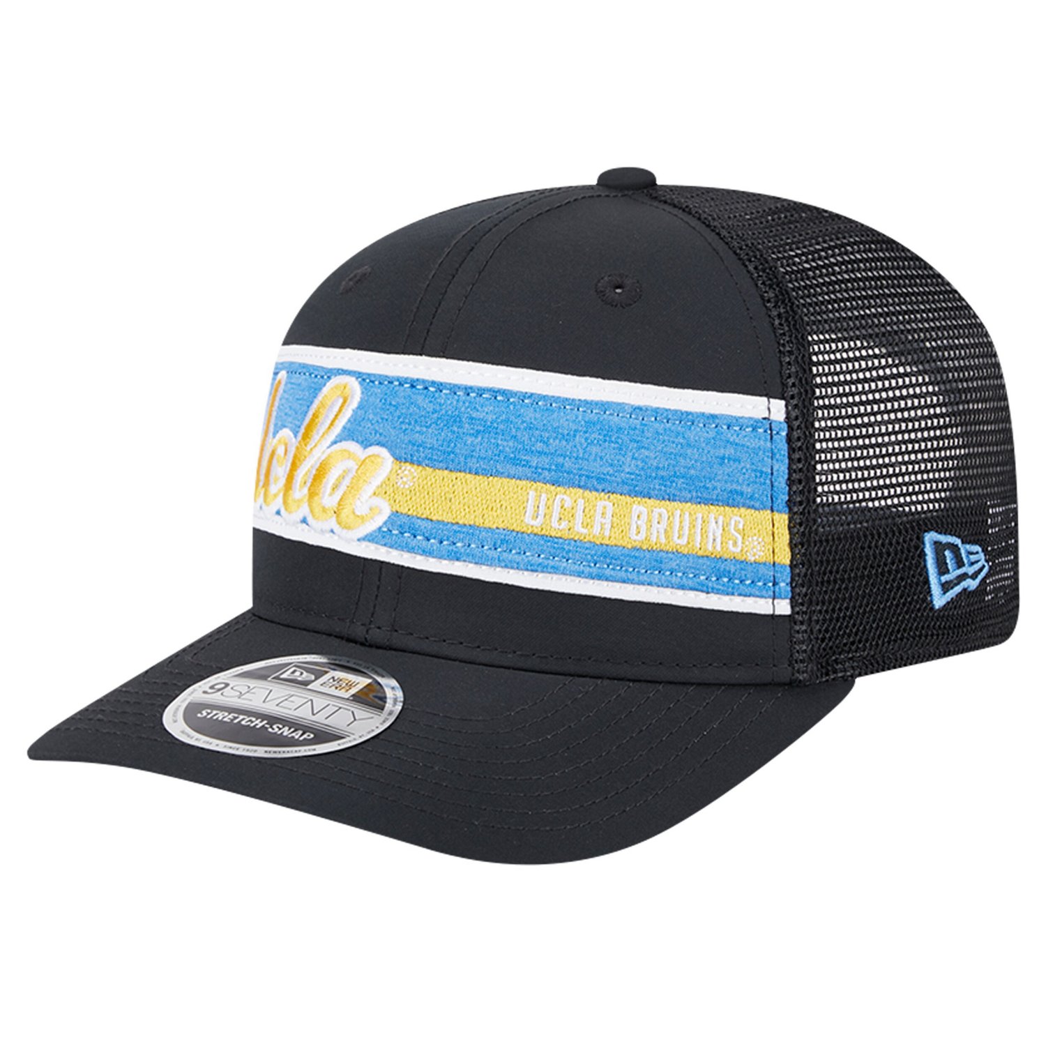 New Era Blue UCLA Bruins Striped 9SEVENTY Trucker Stretch-Snap Adjustable Hat - view number 3