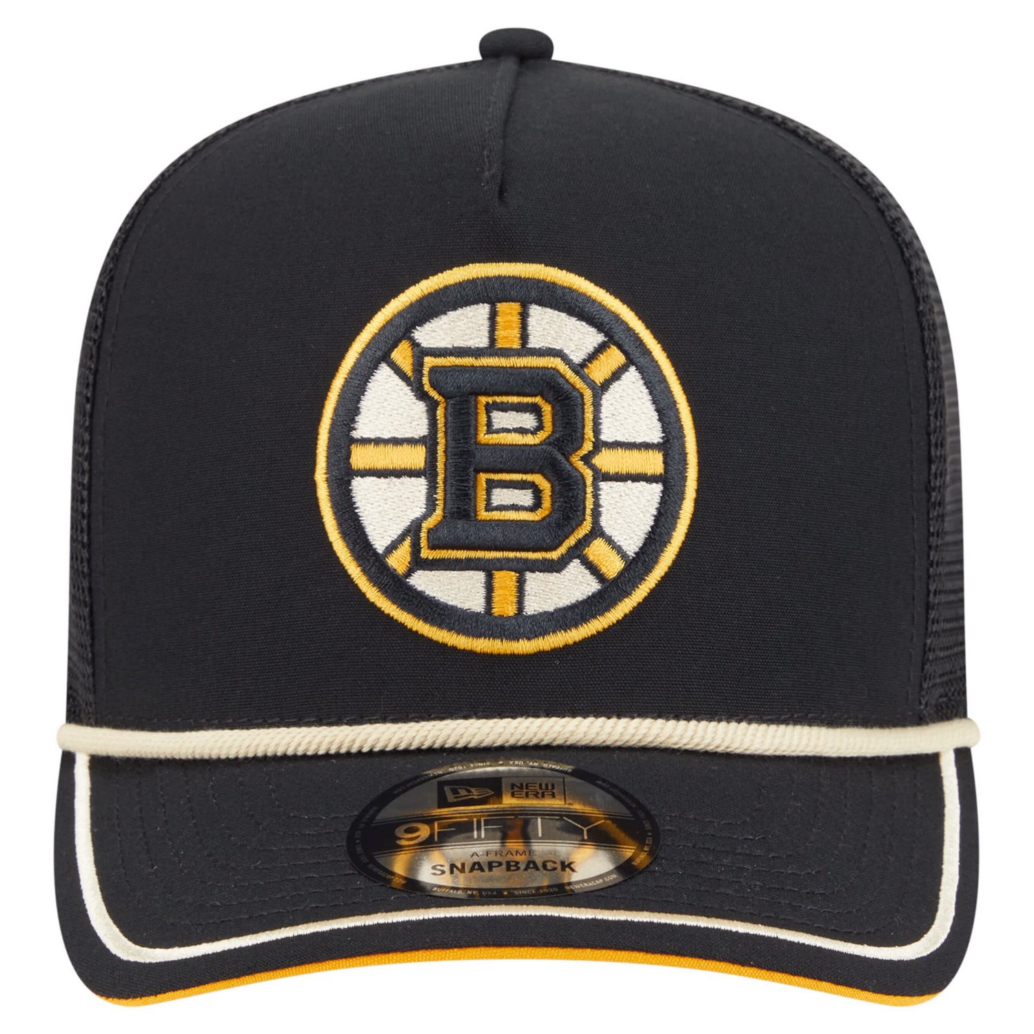 New Era Boston Bruins Vintage Team Rope A-Frame 9FIFTY Snapback Hat - view number 2