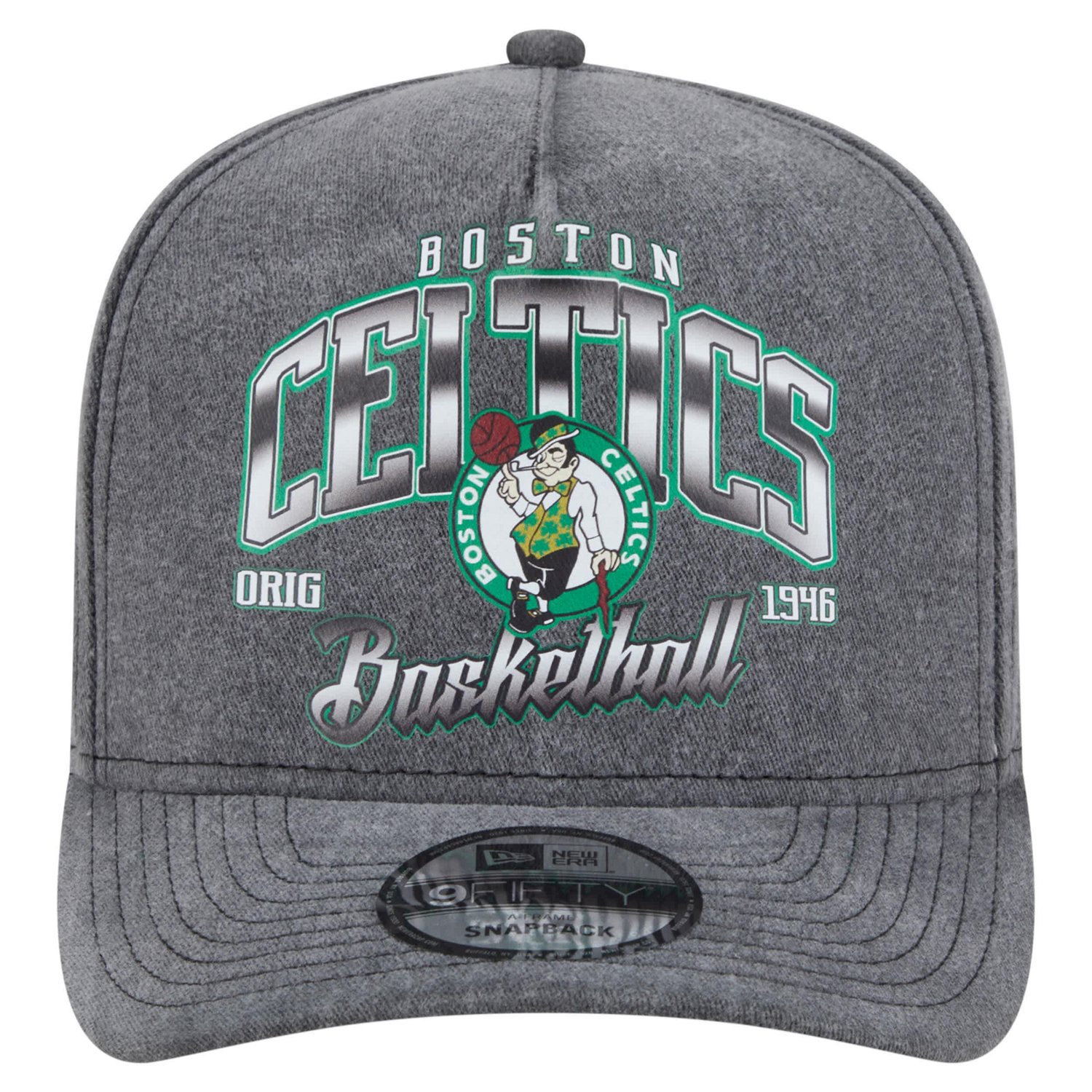 New Era Boston Celtics Throwback Washed Pre-Curved 9FIFTY Snapback Hat